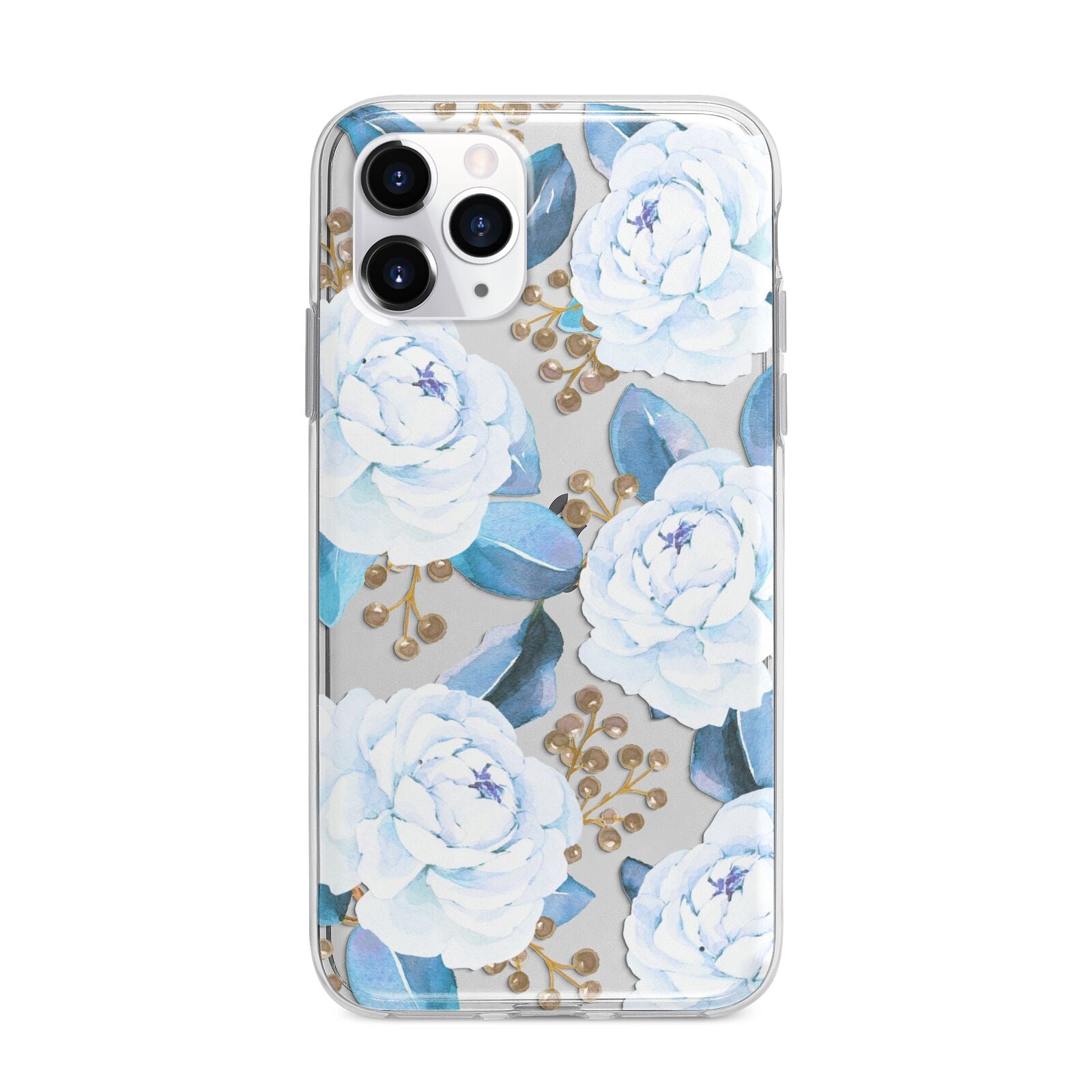 White Peonies Apple iPhone 11 Pro Max in Silver with Bumper Case