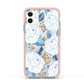 White Peonies Apple iPhone 11 in White with Pink Impact Case