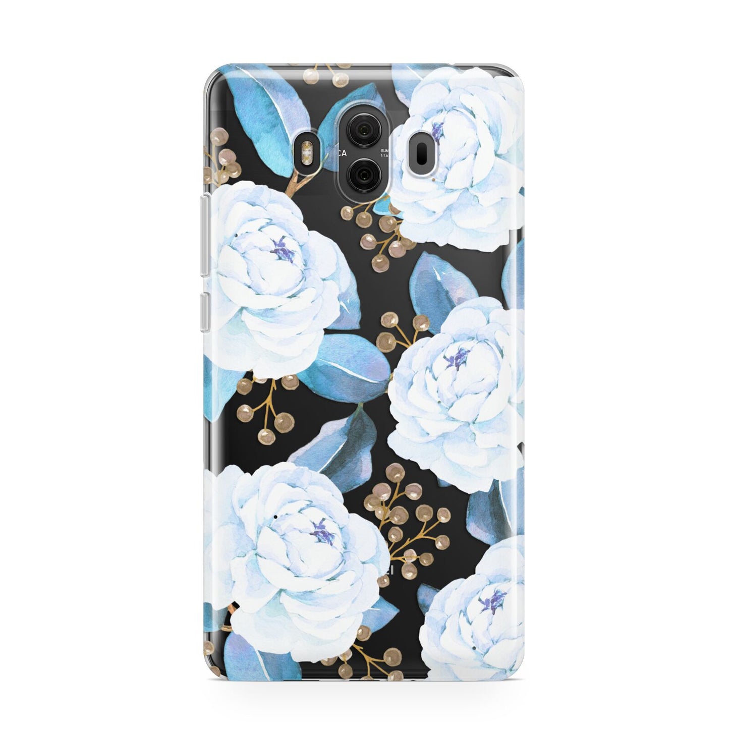 White Peonies Huawei Mate 10 Protective Phone Case