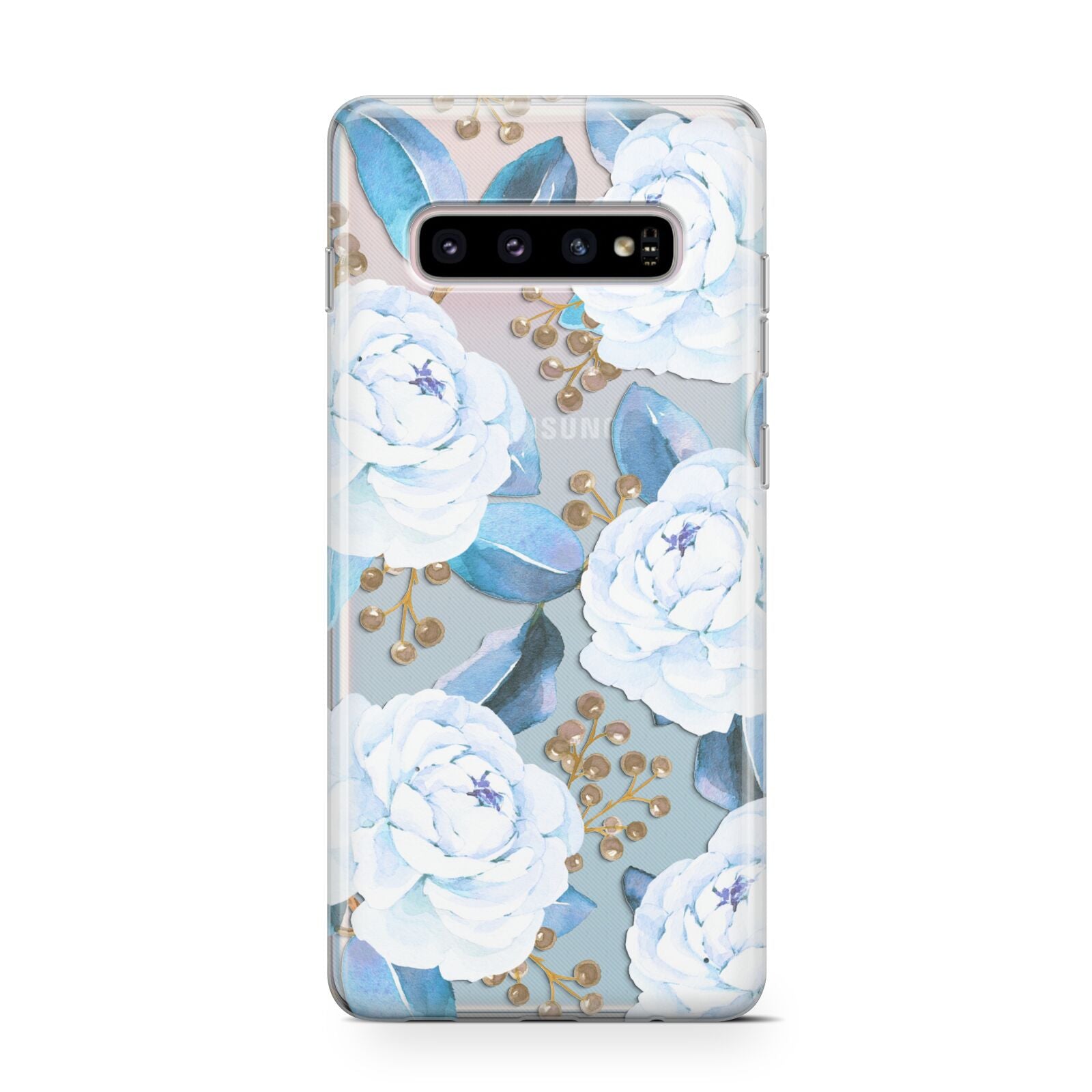 White Peonies Protective Samsung Galaxy Case