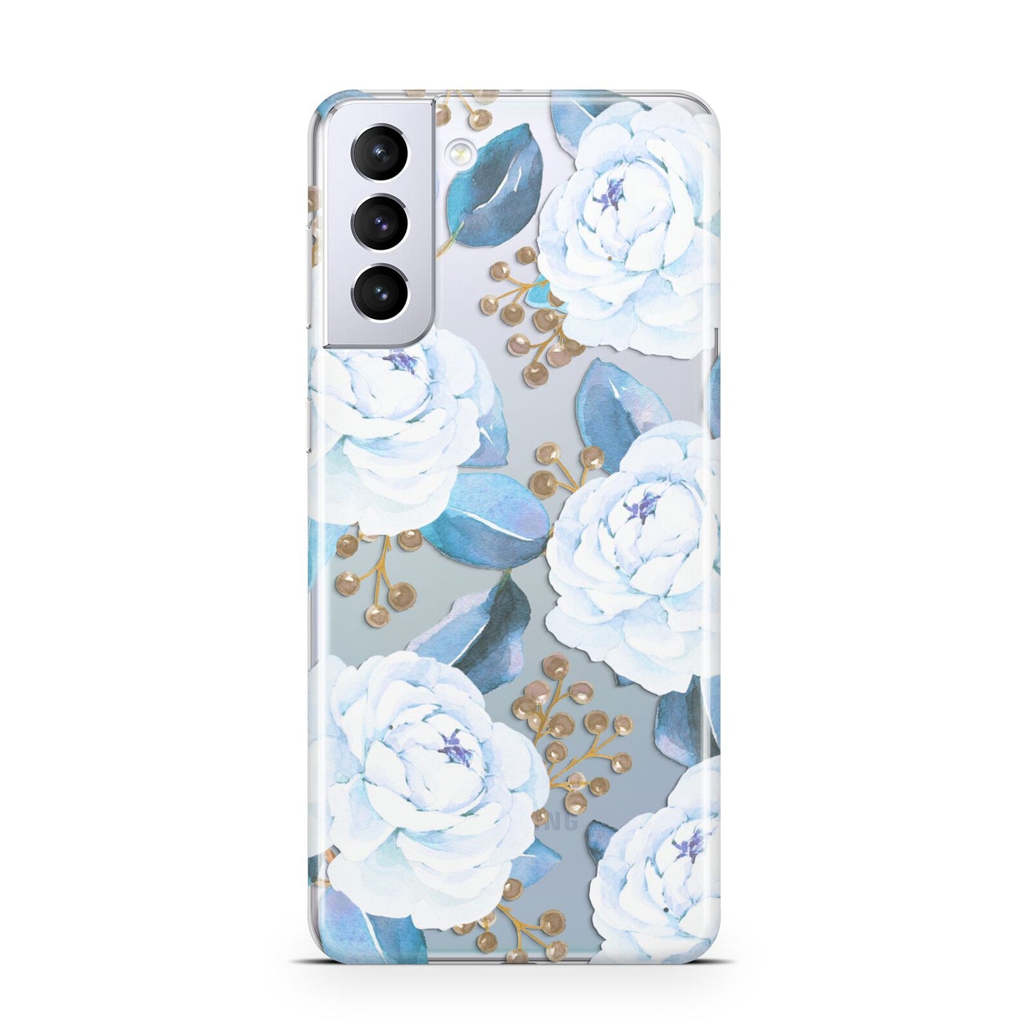 White Peonies Samsung S21 Plus Case