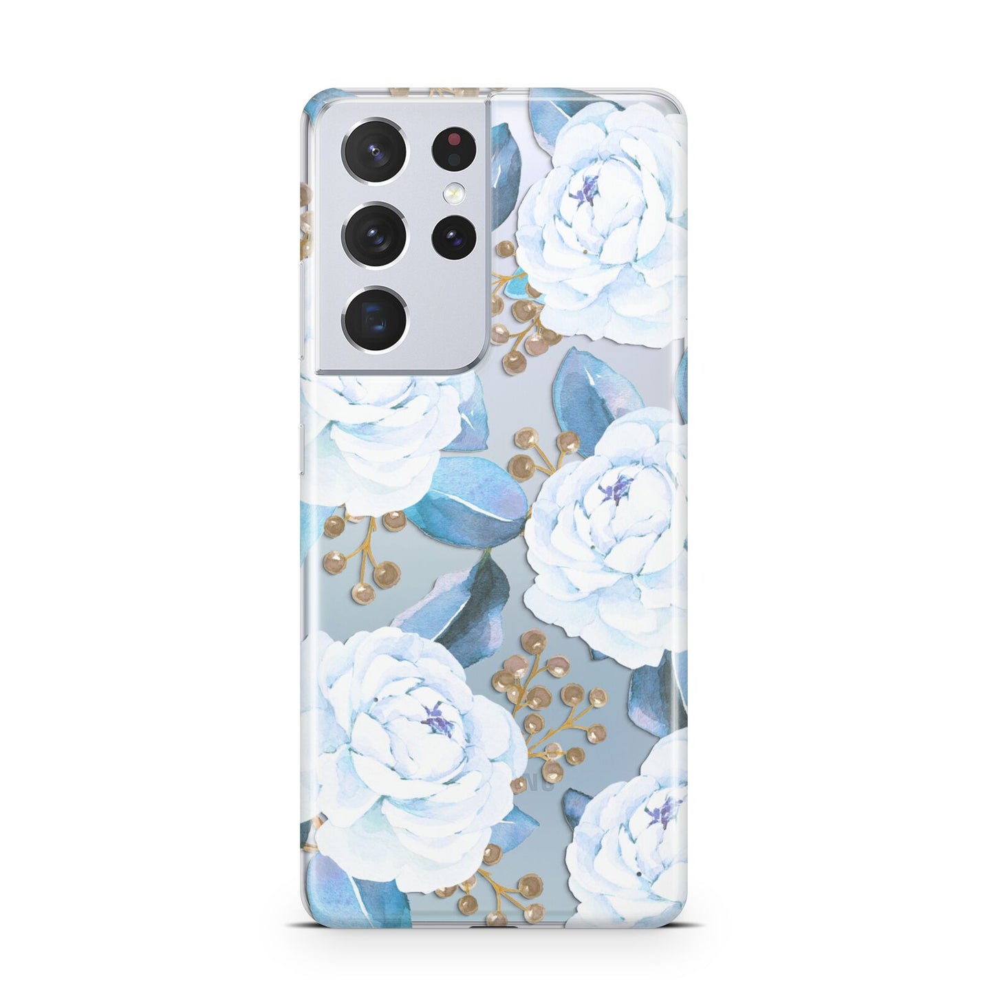 White Peonies Samsung S21 Ultra Case