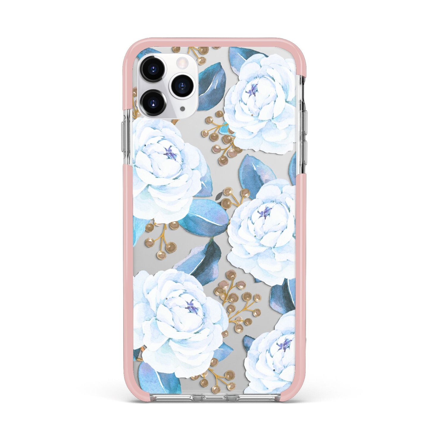 White Peonies iPhone 11 Pro Max Impact Pink Edge Case