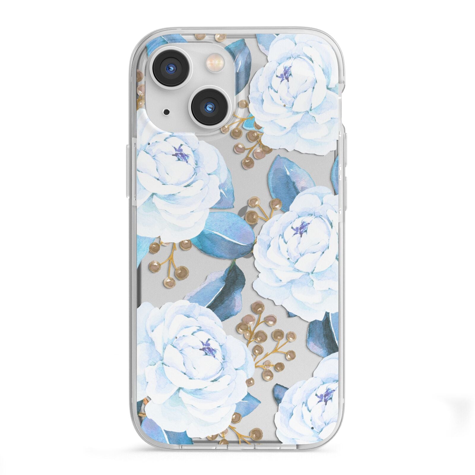 White Peonies iPhone 13 Mini TPU Impact Case with White Edges