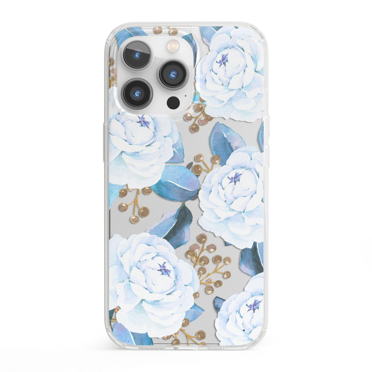 White Peonies iPhone 13 Pro Clear Bumper Case