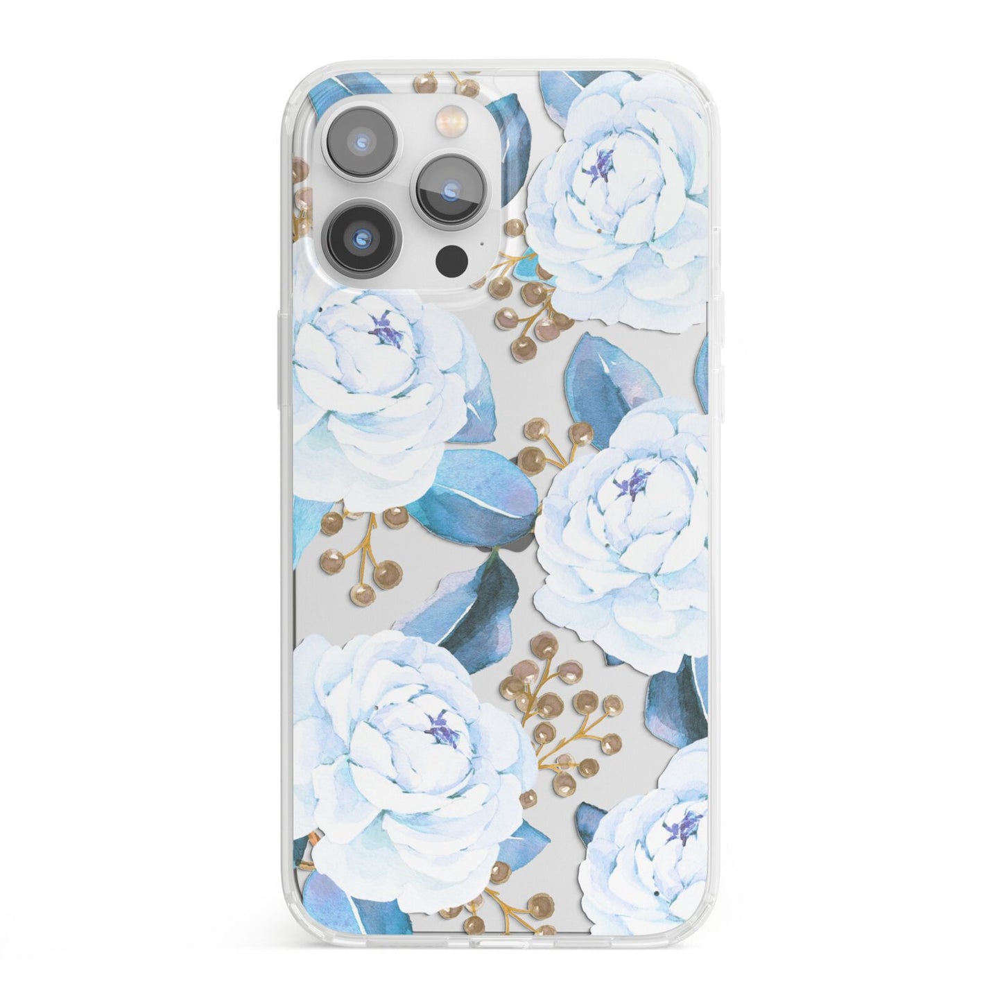 White Peonies iPhone 13 Pro Max Clear Bumper Case