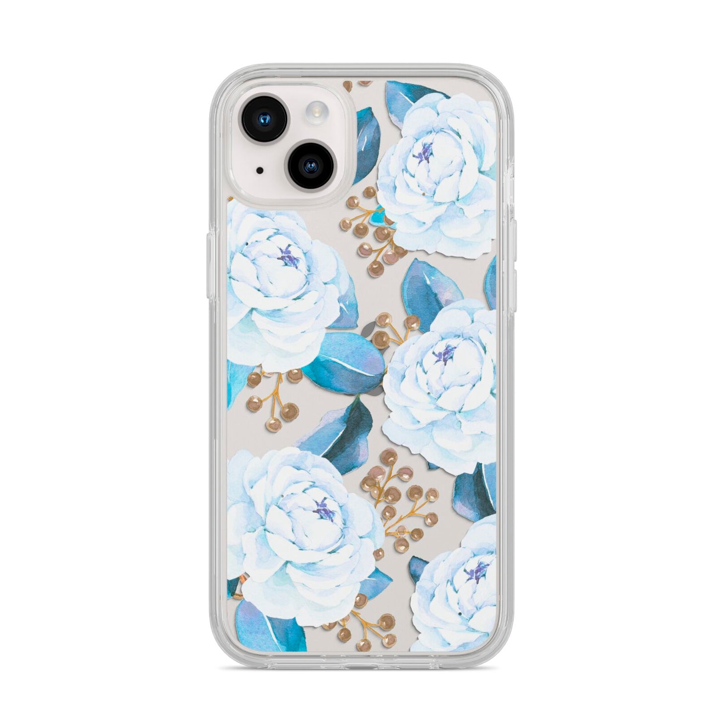 White Peonies iPhone 14 Plus Clear Tough Case Starlight