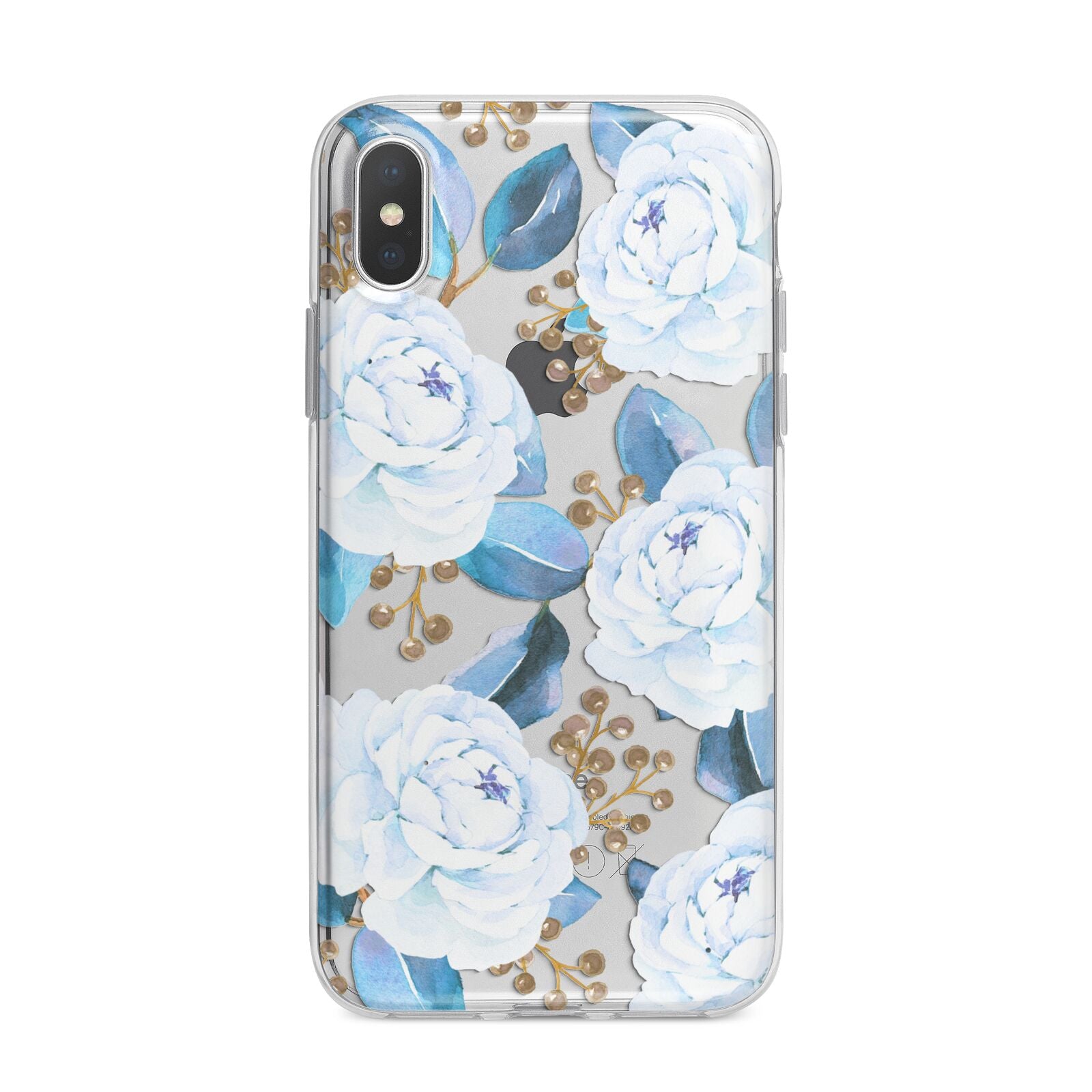 White Peonies iPhone X Bumper Case on Silver iPhone Alternative Image 1