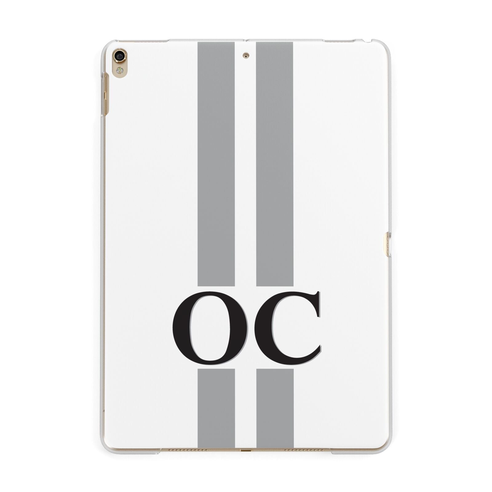 White Personalised Initials Apple iPad Gold Case