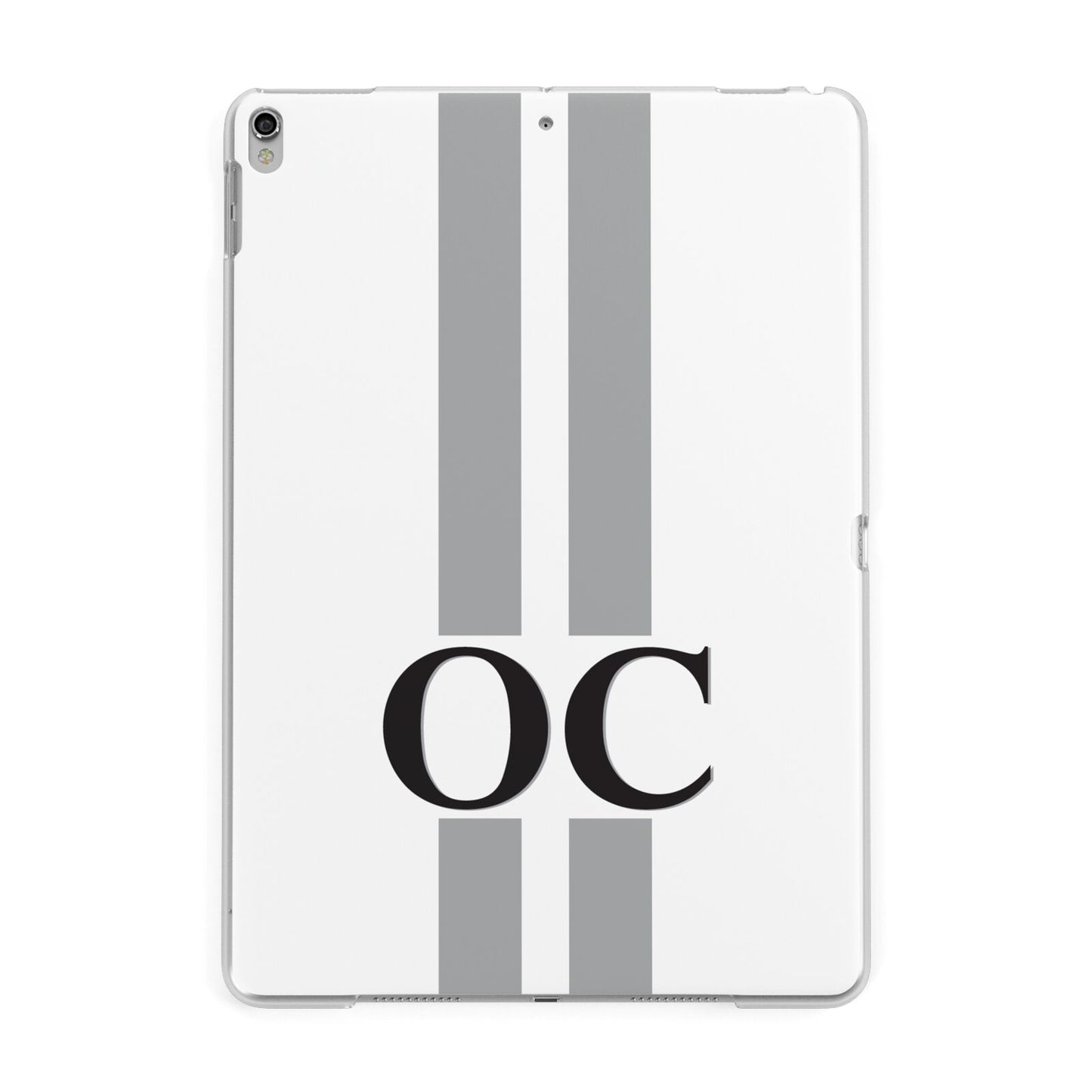 White Personalised Initials Apple iPad Silver Case