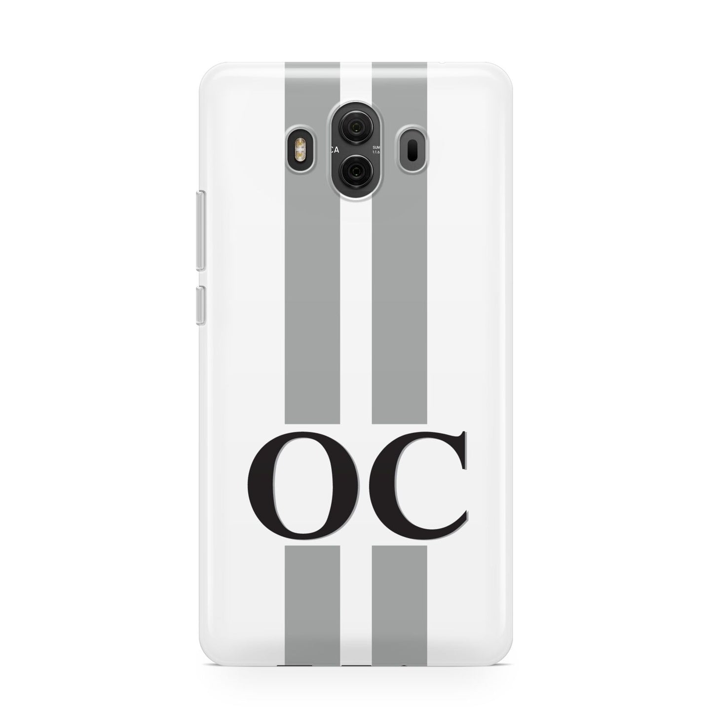 White Personalised Initials Huawei Mate 10 Protective Phone Case