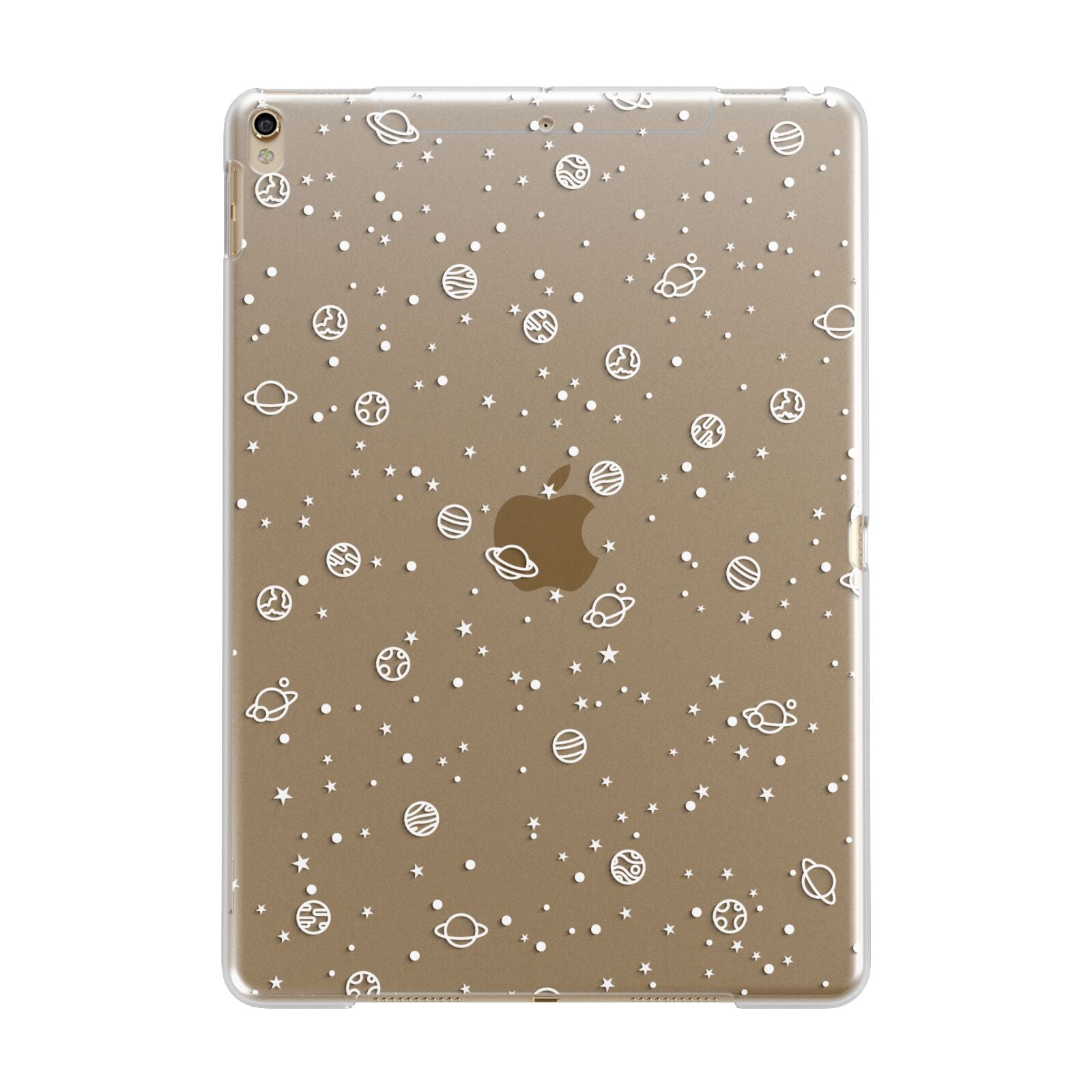 White Planets Apple iPad Gold Case