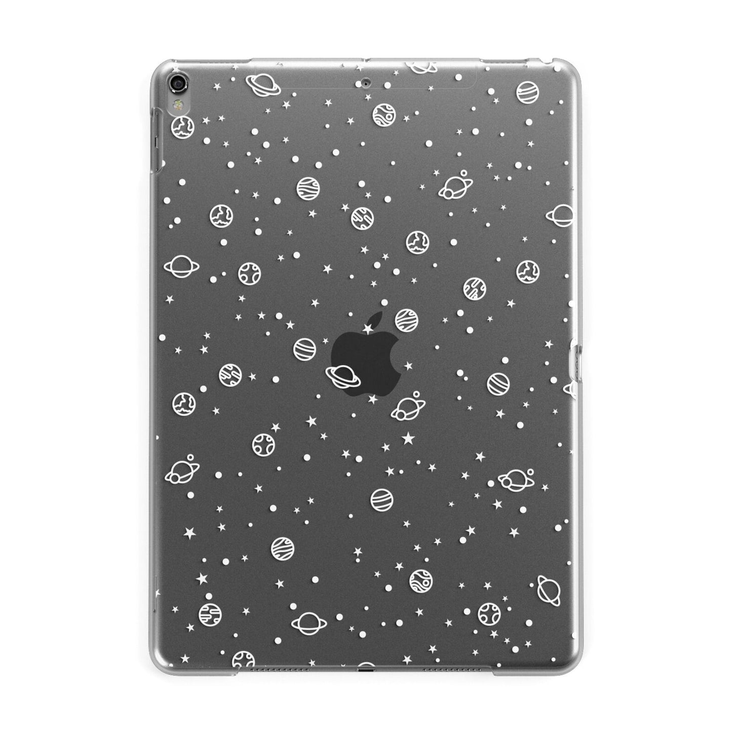 White Planets Apple iPad Grey Case