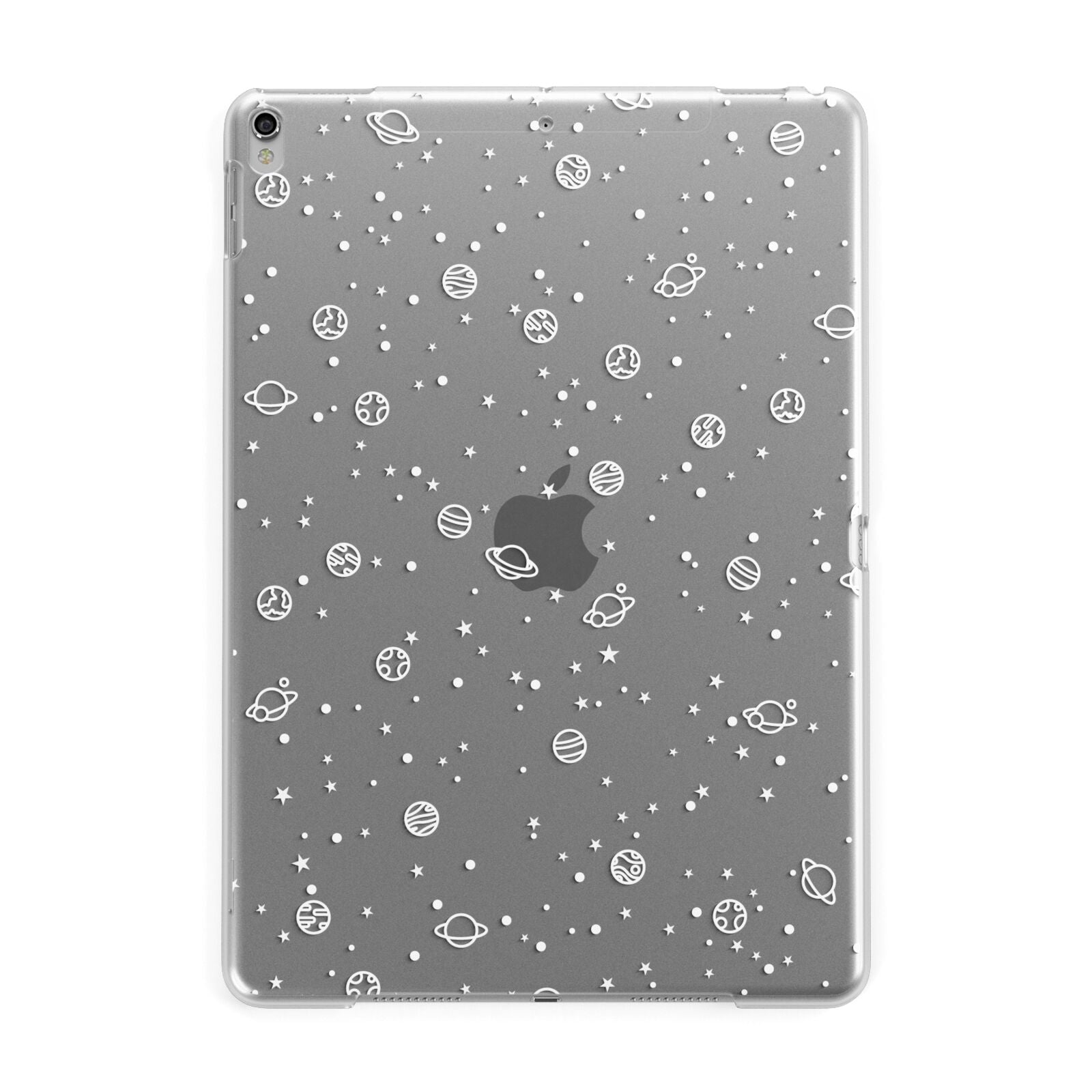 White Planets Apple iPad Silver Case