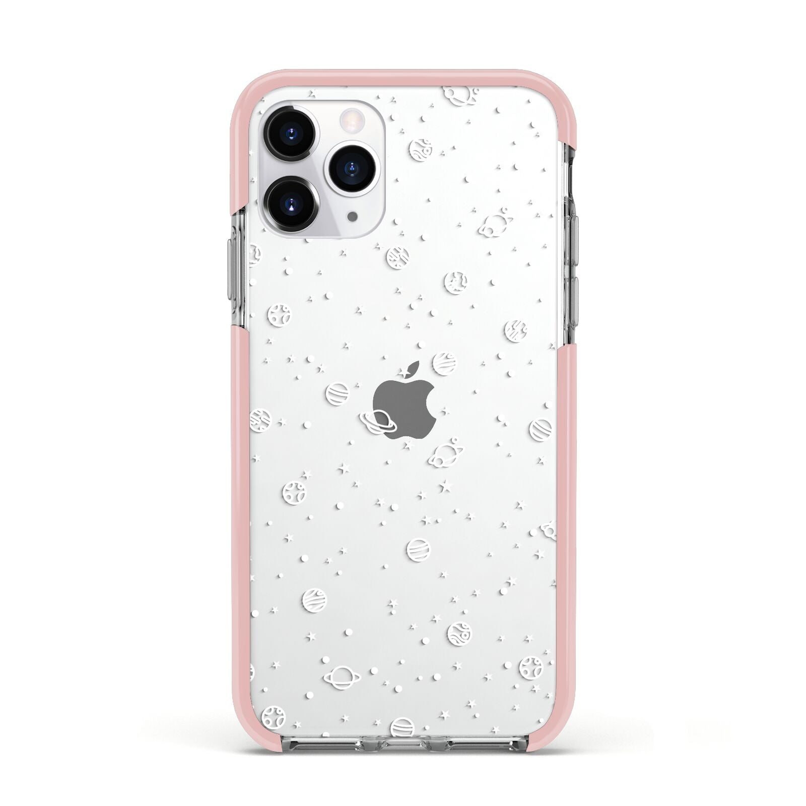 White Planets Apple iPhone 11 Pro in Silver with Pink Impact Case