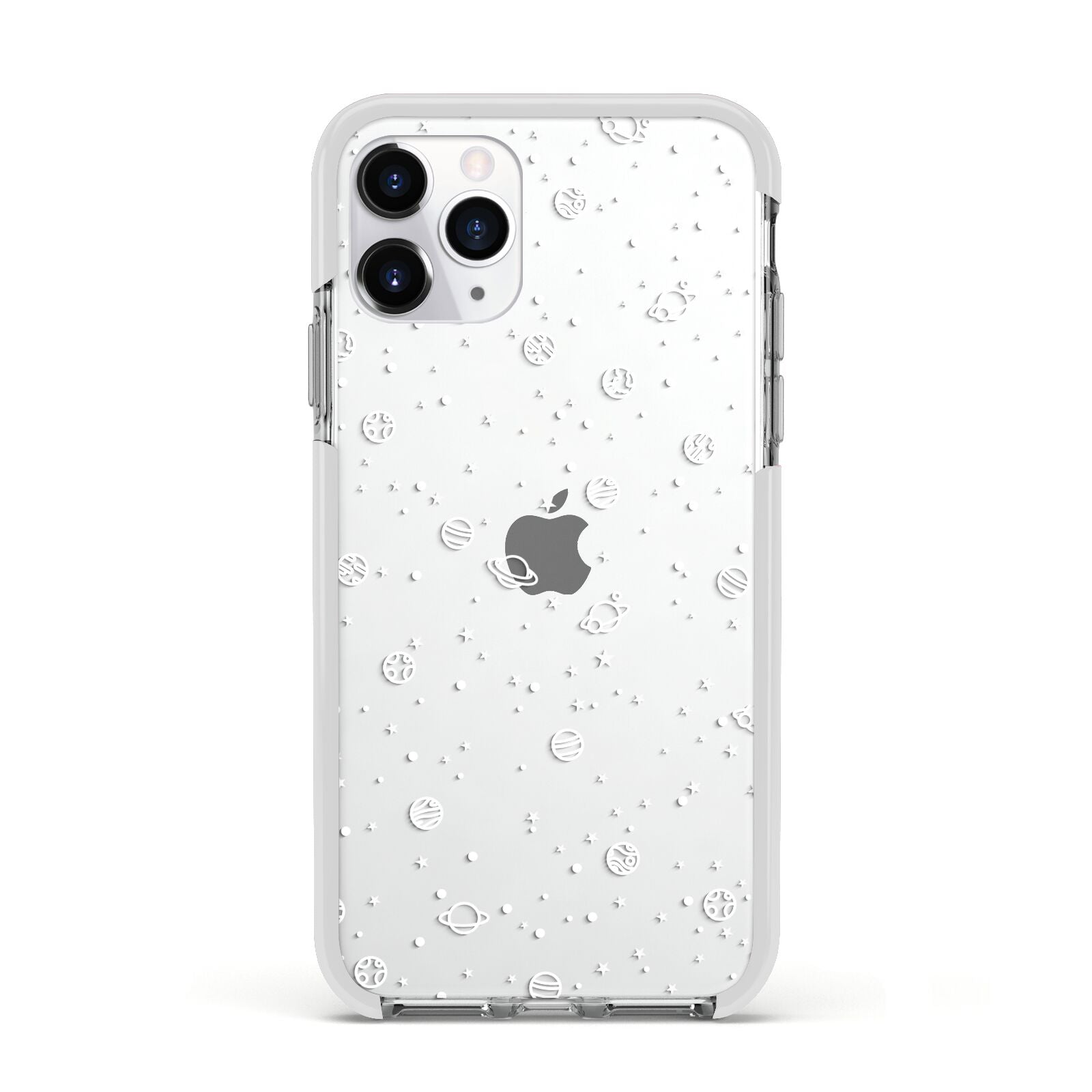 White Planets Apple iPhone 11 Pro in Silver with White Impact Case