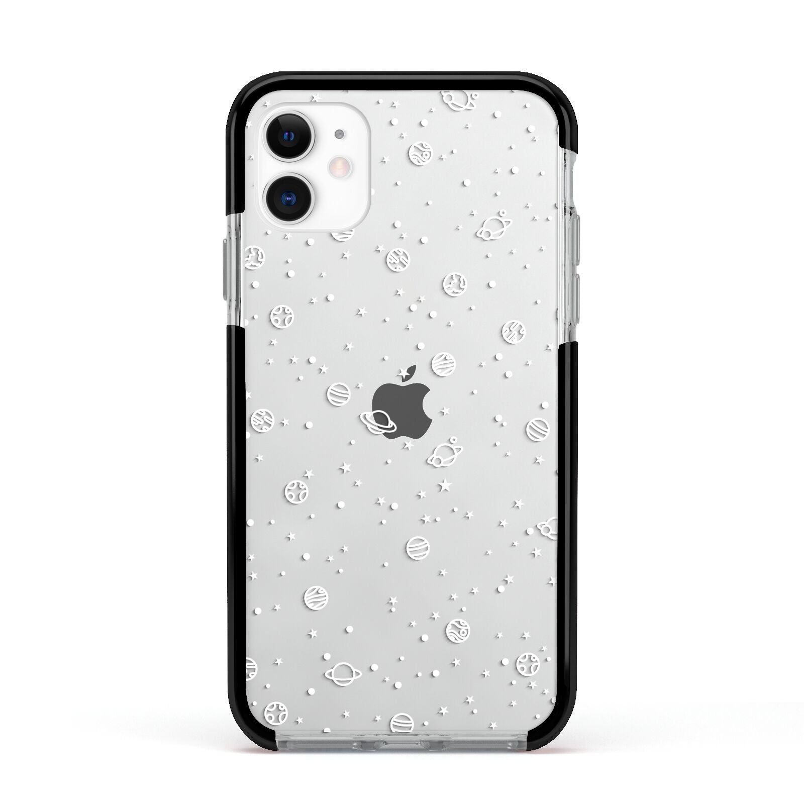 White Planets Apple iPhone 11 in White with Black Impact Case