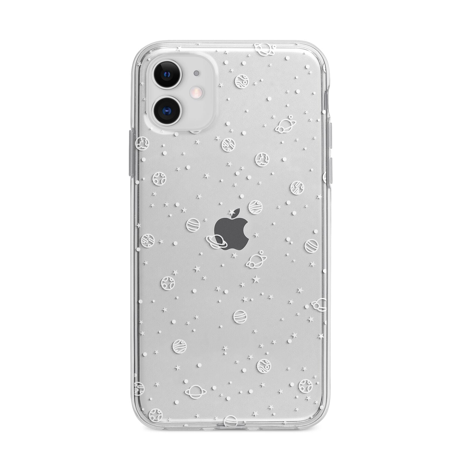 White Planets Apple iPhone 11 in White with Bumper Case