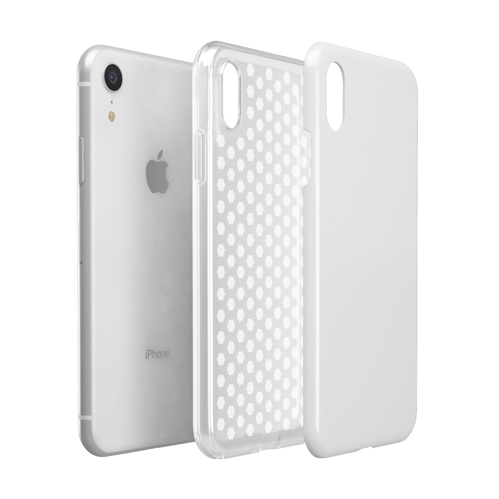 White Planets Apple iPhone XR White 3D Tough Case Expanded view