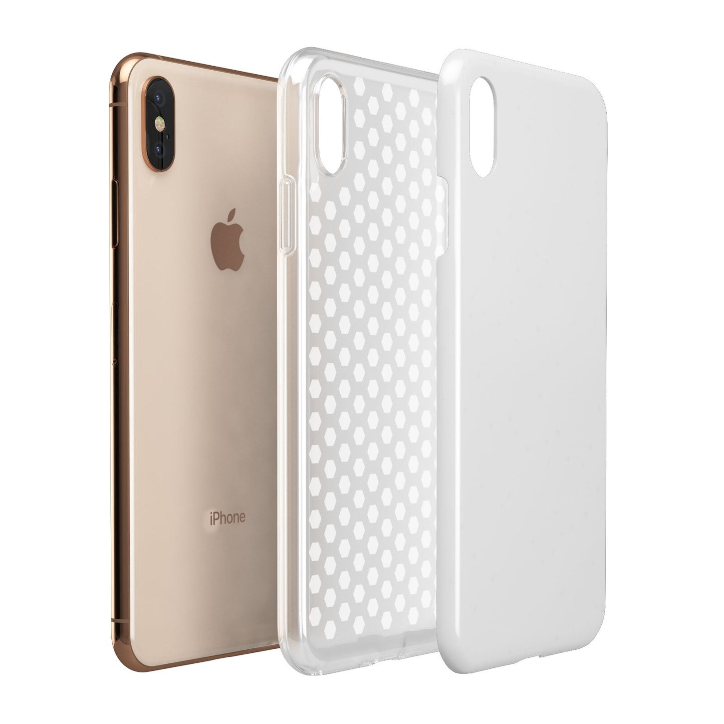 White Planets Apple iPhone Xs Max 3D Tough Case Expanded View