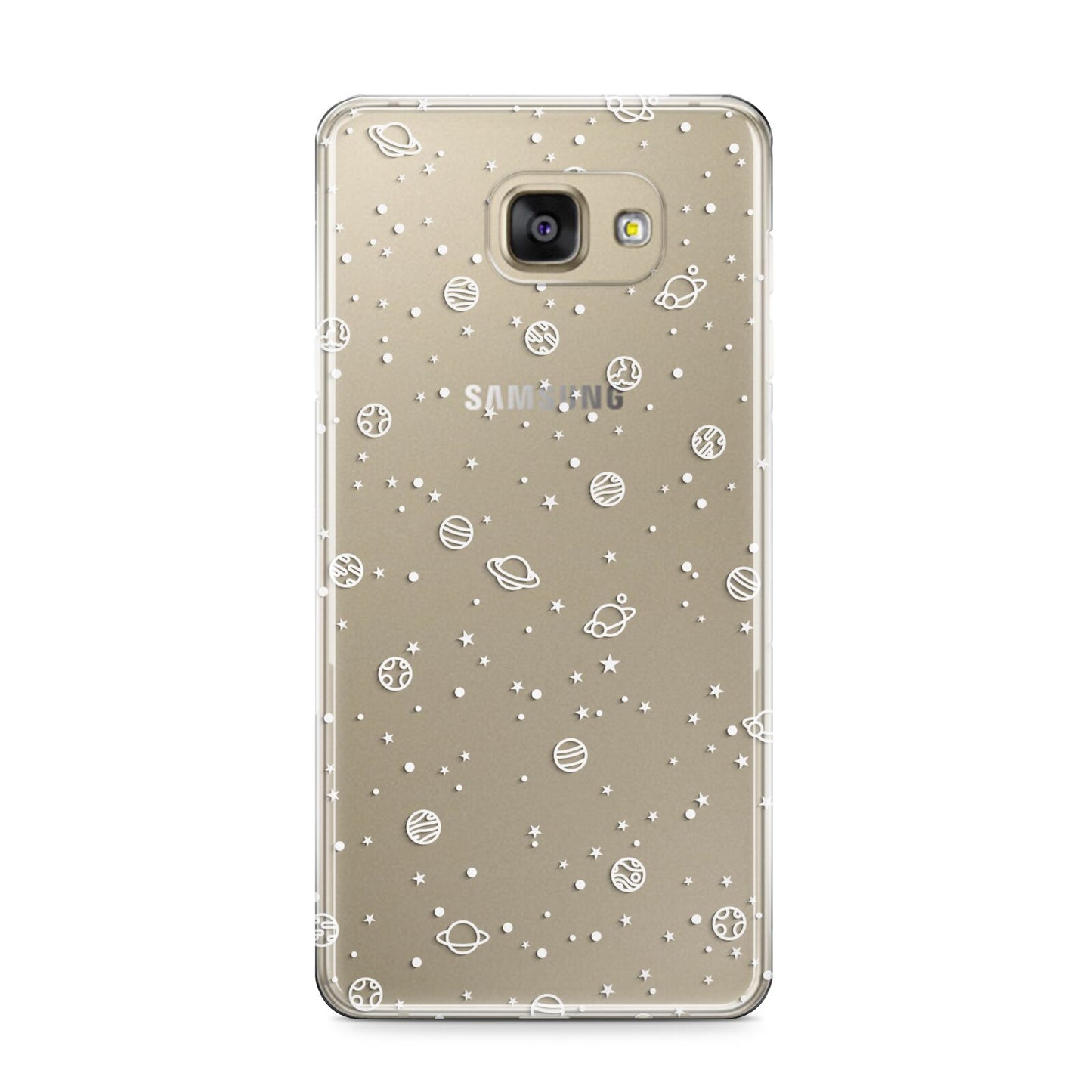 White Planets Samsung Galaxy A9 2016 Case on gold phone