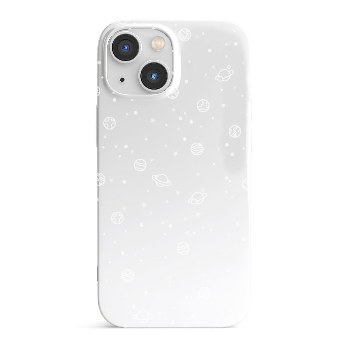 White Planets iPhone 13 Mini Full Wrap 3D Snap Case