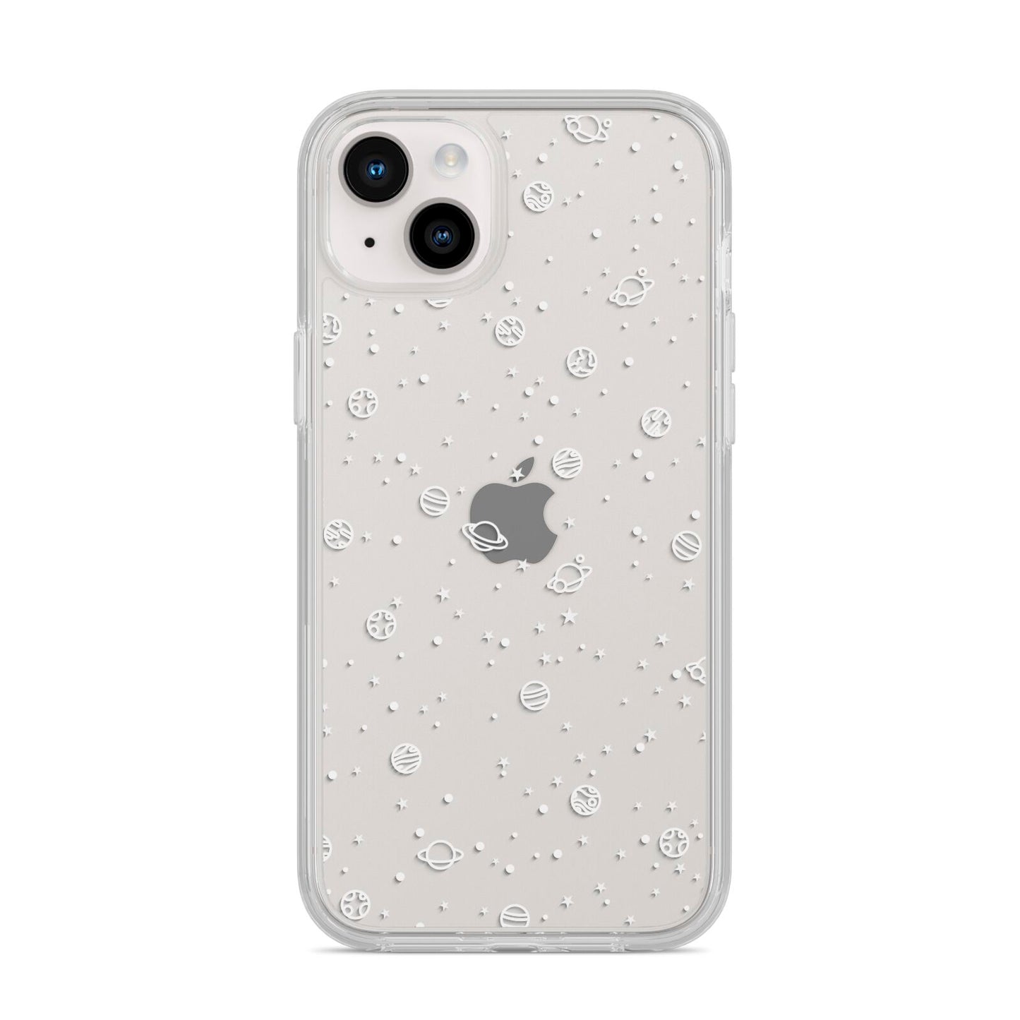 White Planets iPhone 14 Plus Clear Tough Case Starlight