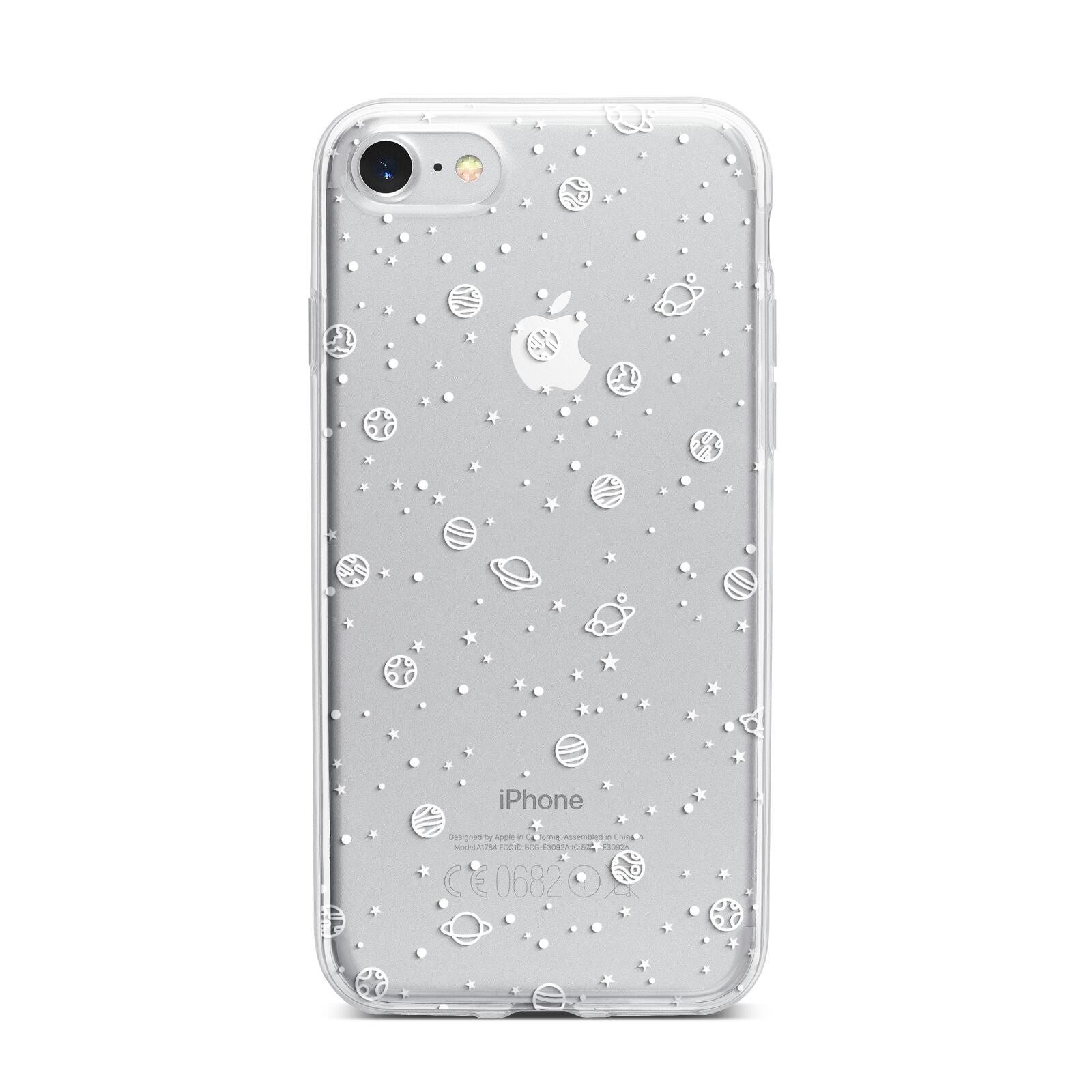 White Planets iPhone 7 Bumper Case on Silver iPhone