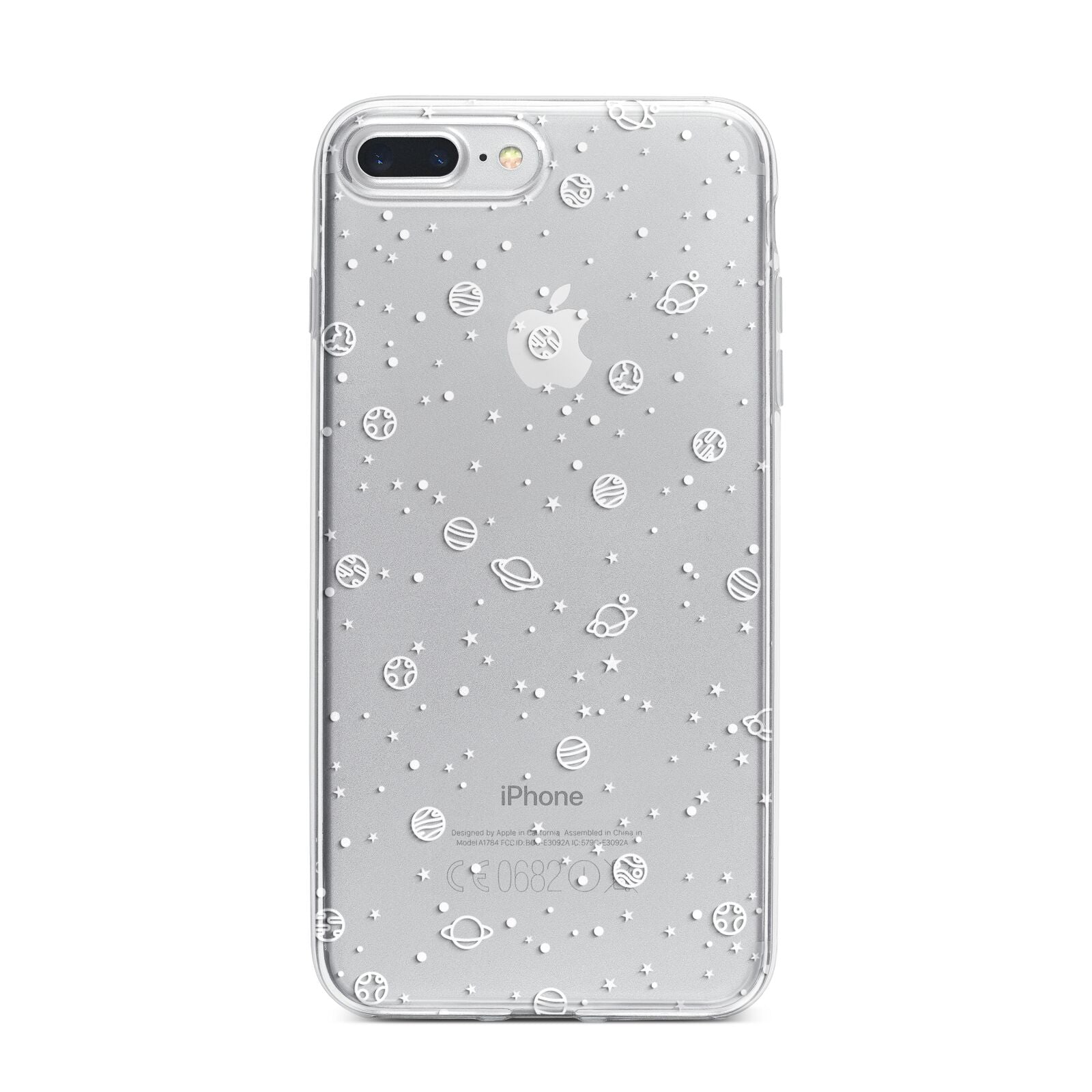 White Planets iPhone 7 Plus Bumper Case on Silver iPhone