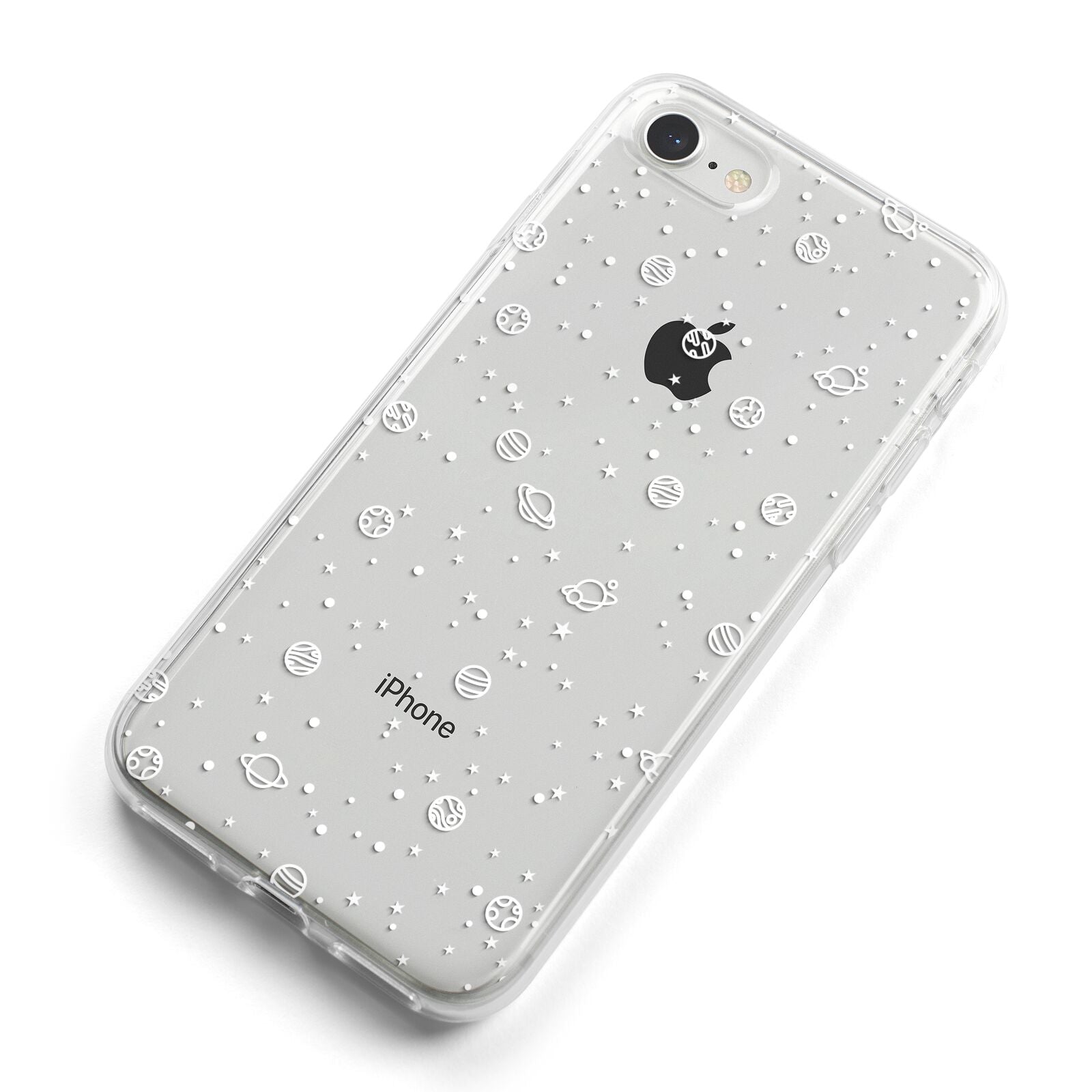 White Planets iPhone 8 Bumper Case on Silver iPhone Alternative Image