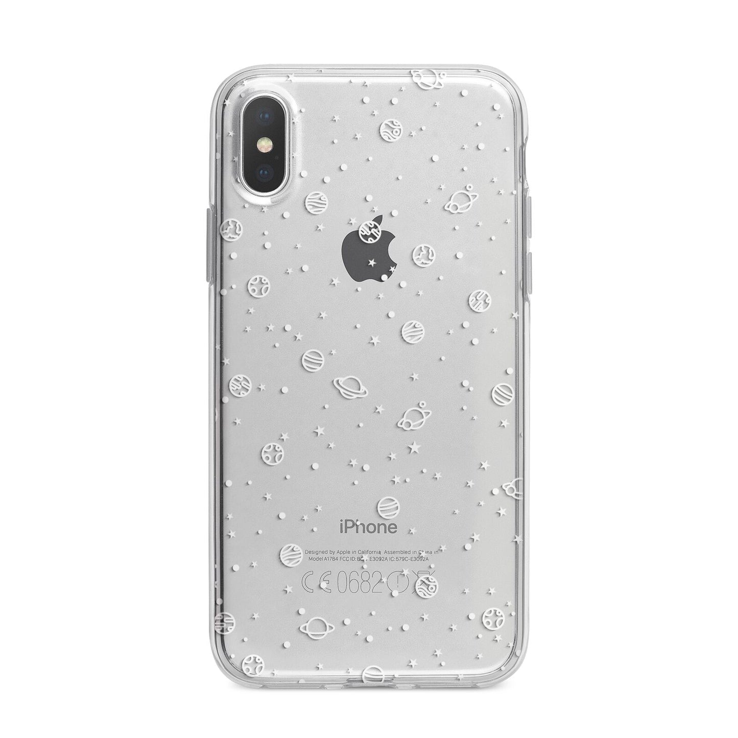 White Planets iPhone X Bumper Case on Silver iPhone Alternative Image 1