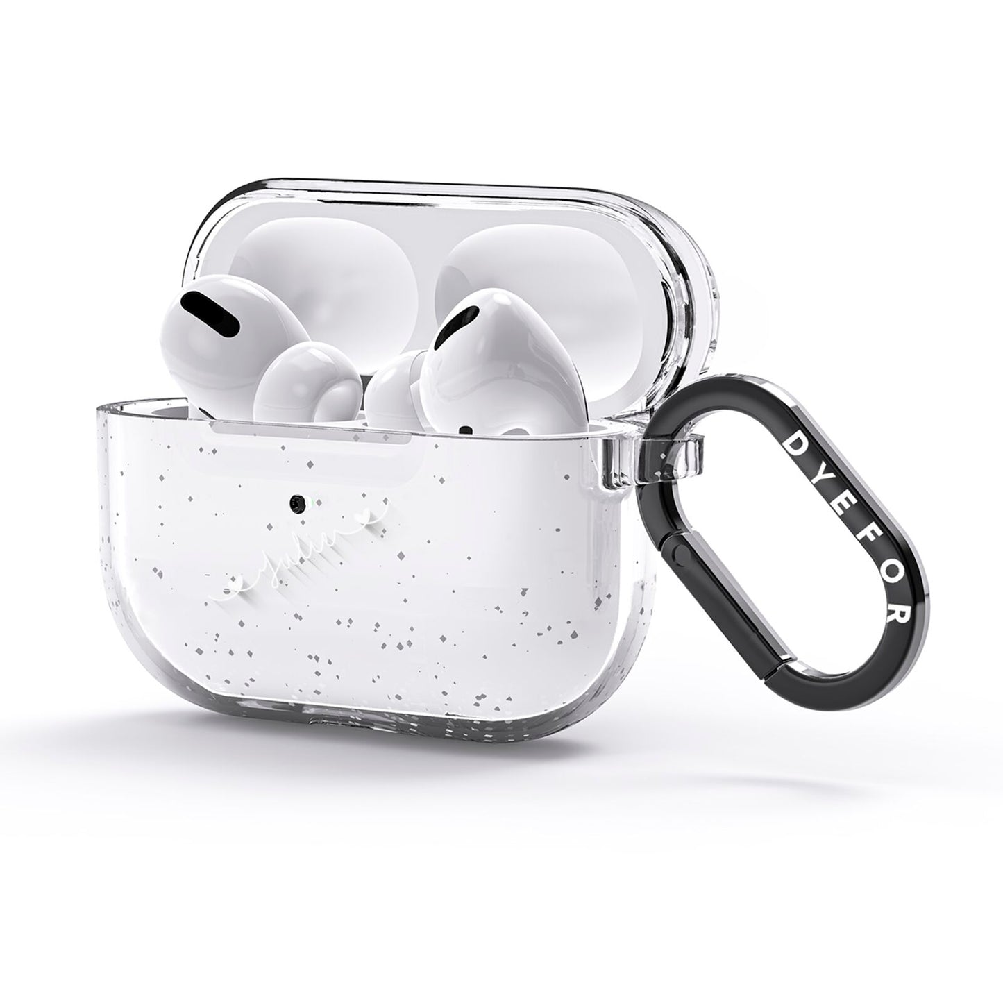 White Sloped Handwritten Name AirPods Glitter Case 3rd Gen Side Image