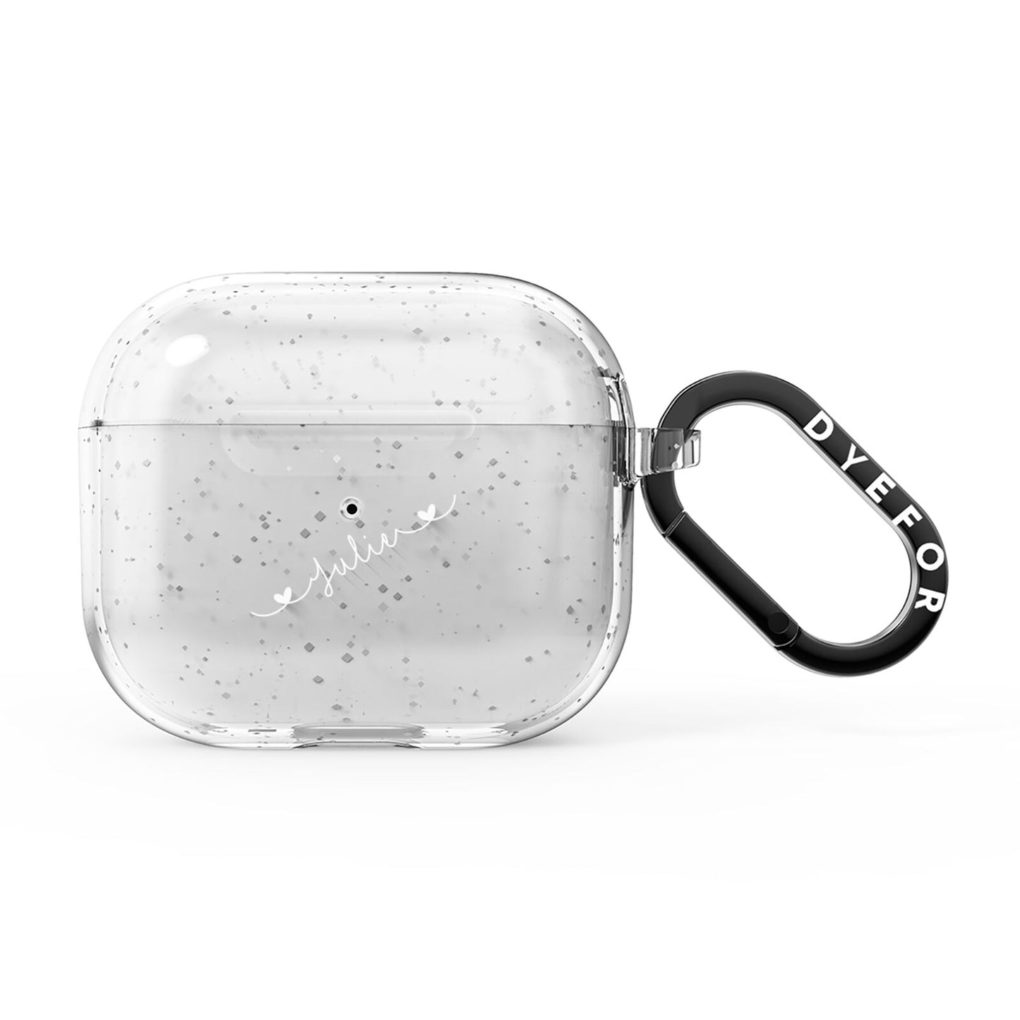 White Sloped Handwritten Name AirPods Glitter Case 3rd Gen