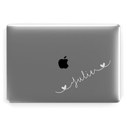 White Sloped Handwritten Name Apple MacBook Case