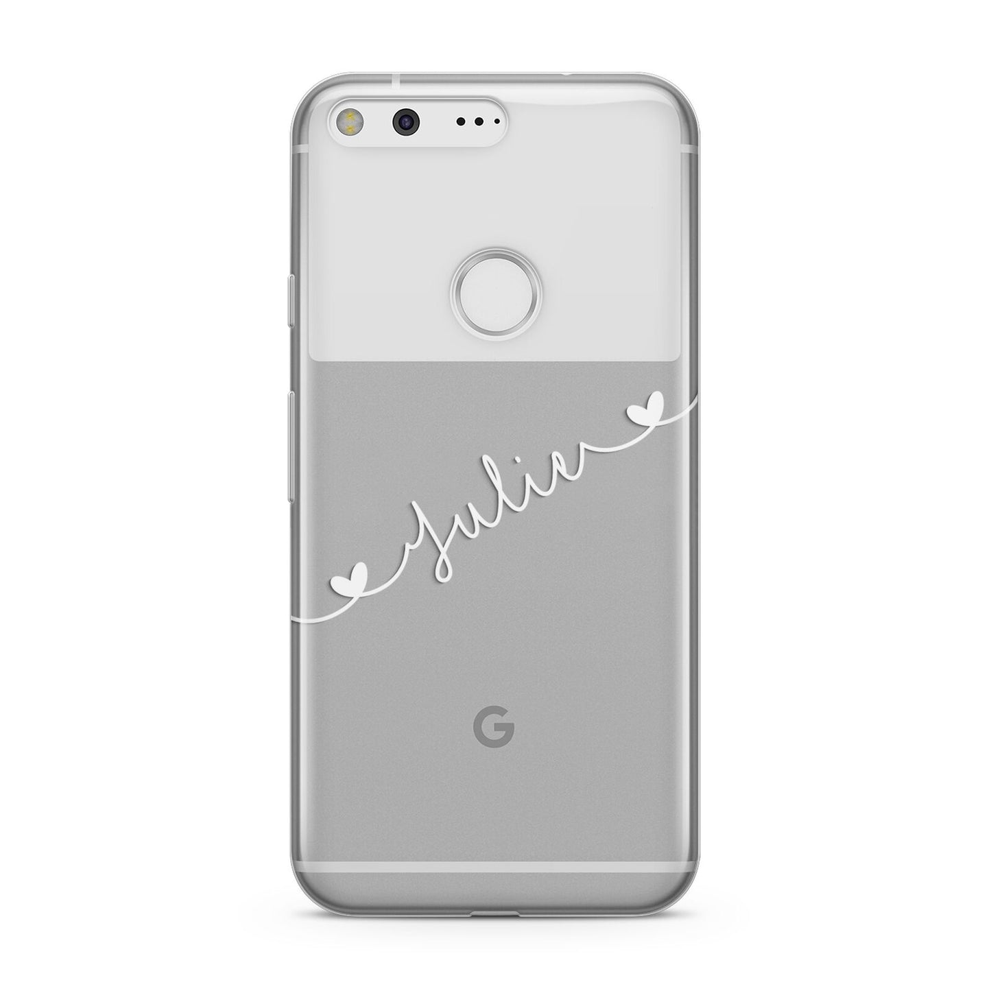 White Sloped Handwritten Name Google Pixel Case