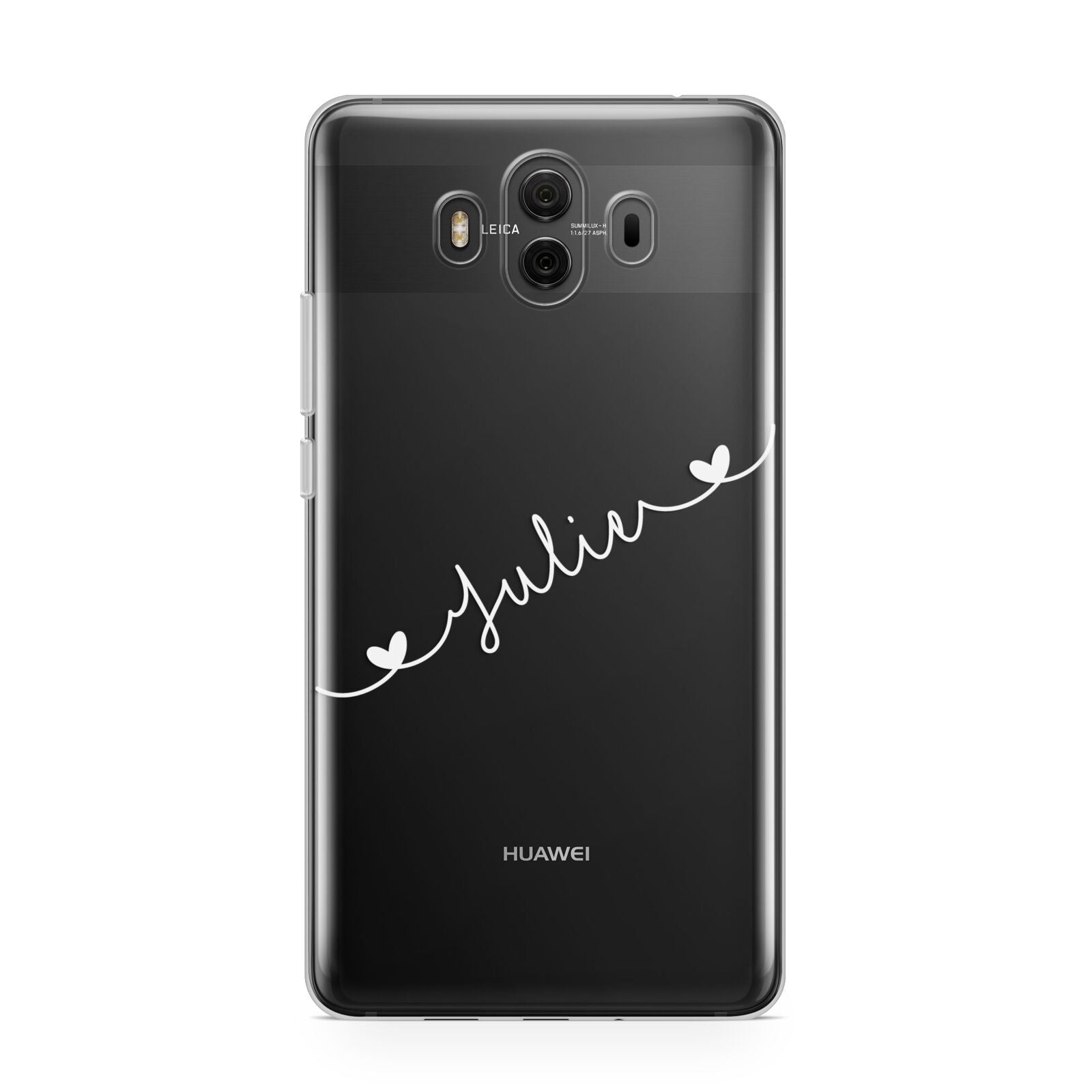 White Sloped Handwritten Name Huawei Mate 10 Protective Phone Case