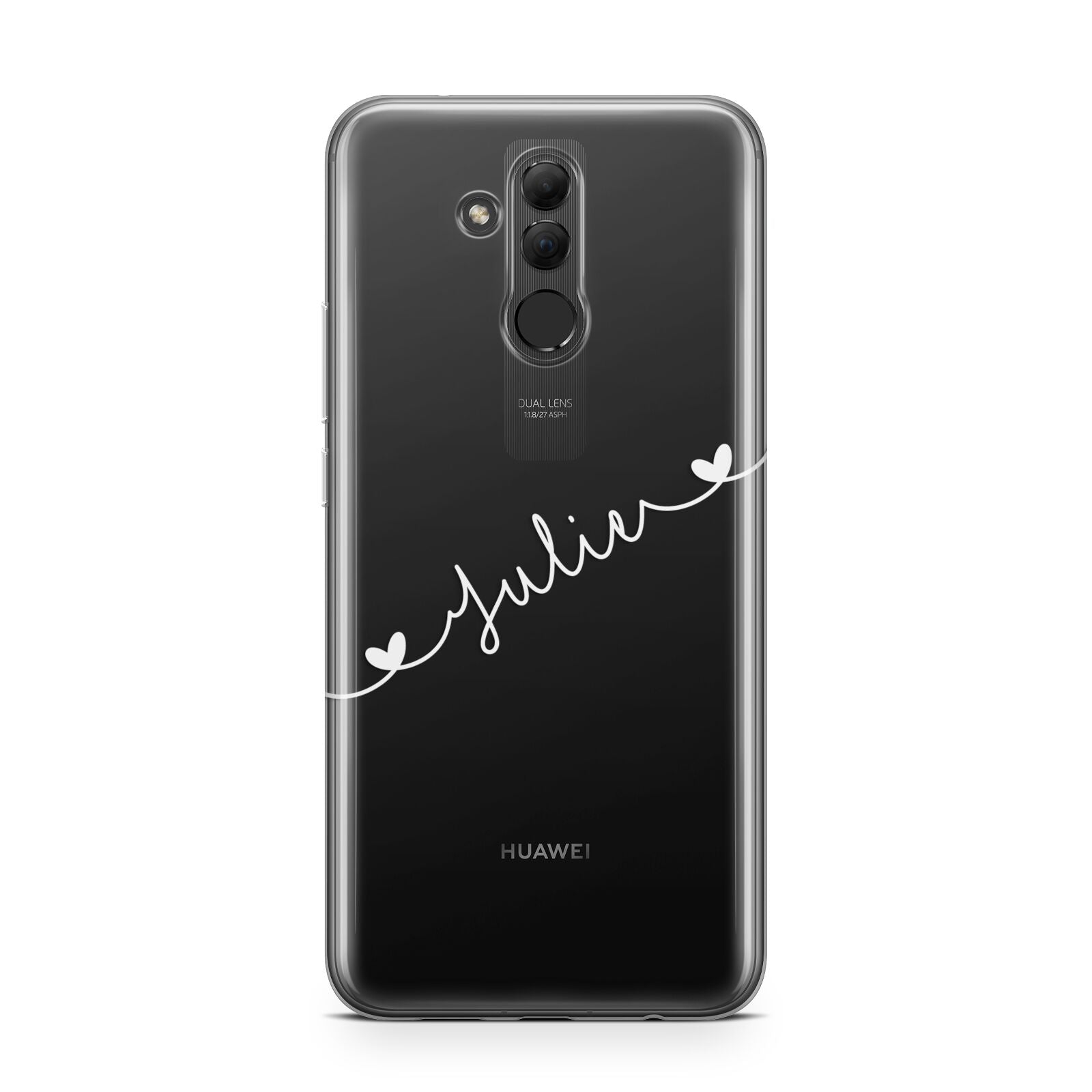 White Sloped Handwritten Name Huawei Mate 20 Lite