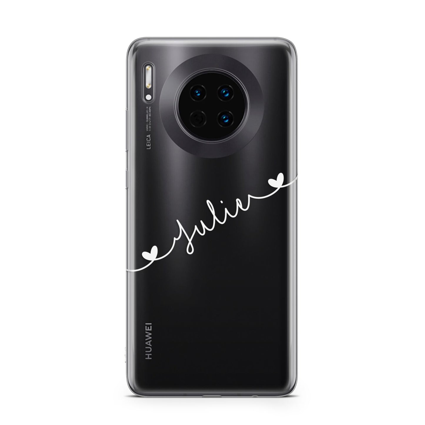 White Sloped Handwritten Name Huawei Mate 30