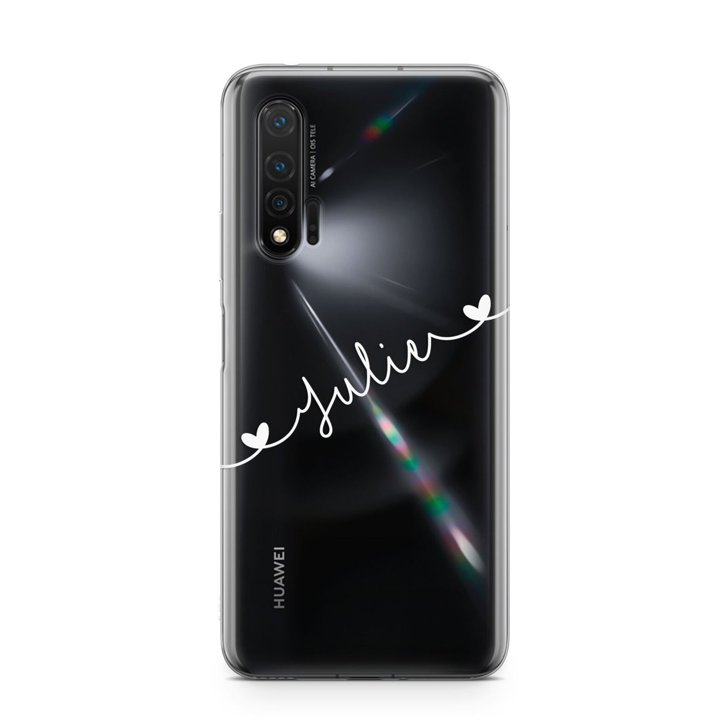 White Sloped Handwritten Name Huawei Nova 6 Phone Case