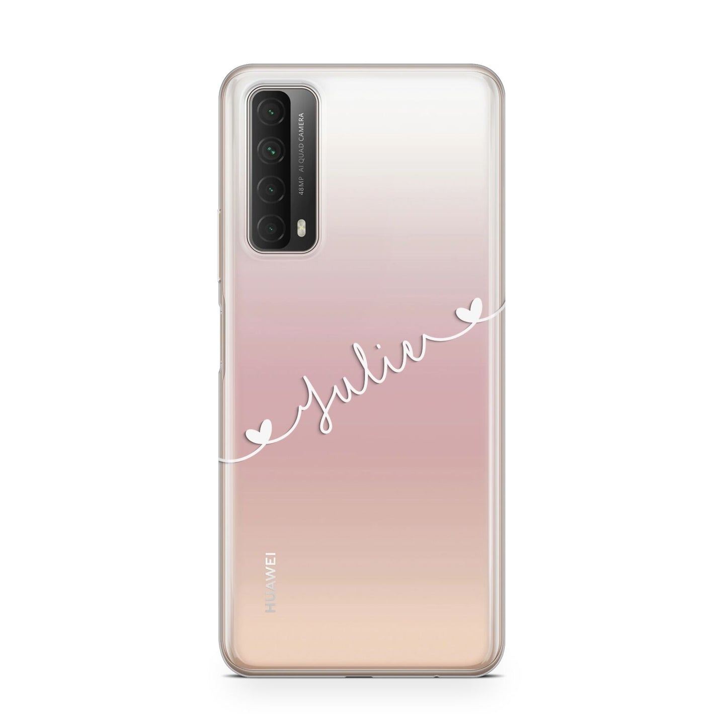 White Sloped Handwritten Name Huawei P Smart 2021