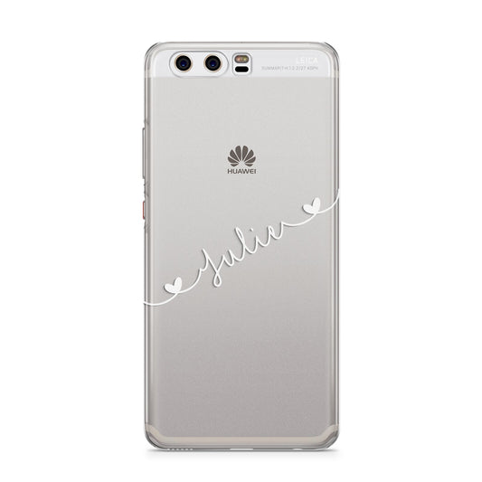 White Sloped Handwritten Name Huawei P10 Phone Case