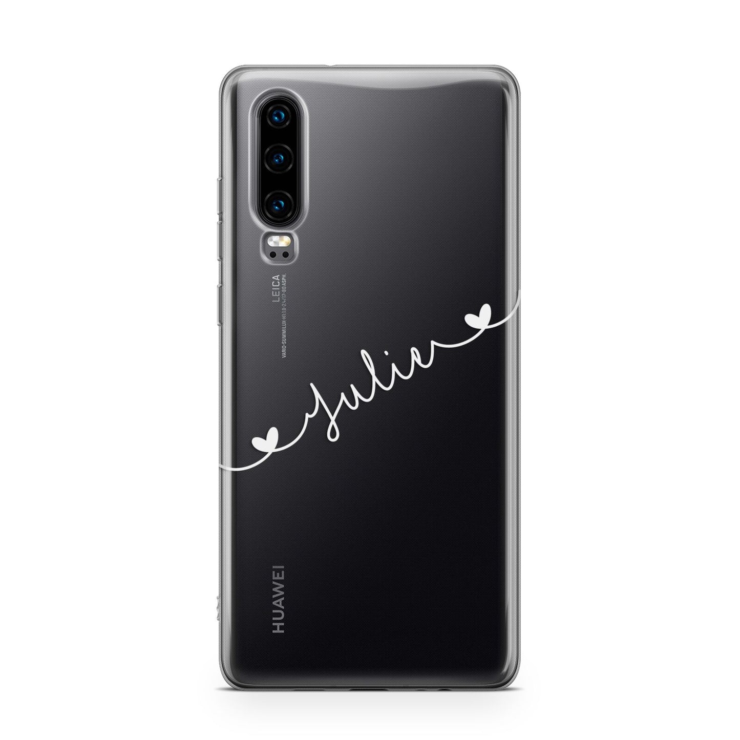 White Sloped Handwritten Name Huawei P30 Phone Case