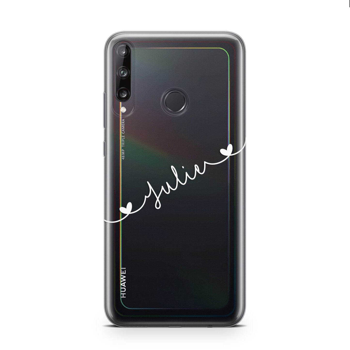 White Sloped Handwritten Name Huawei P40 Lite E Phone Case