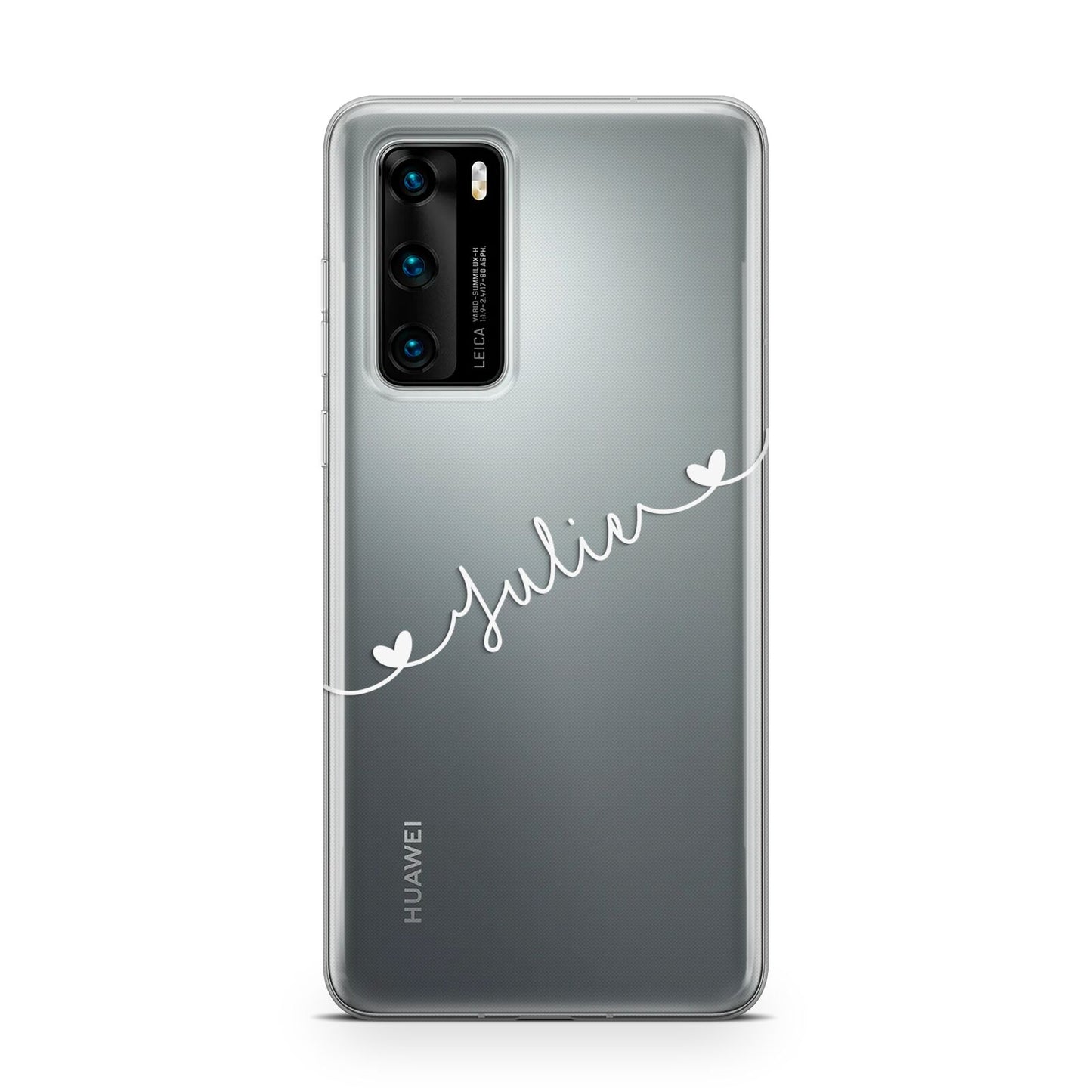 White Sloped Handwritten Name Huawei P40 Phone Case