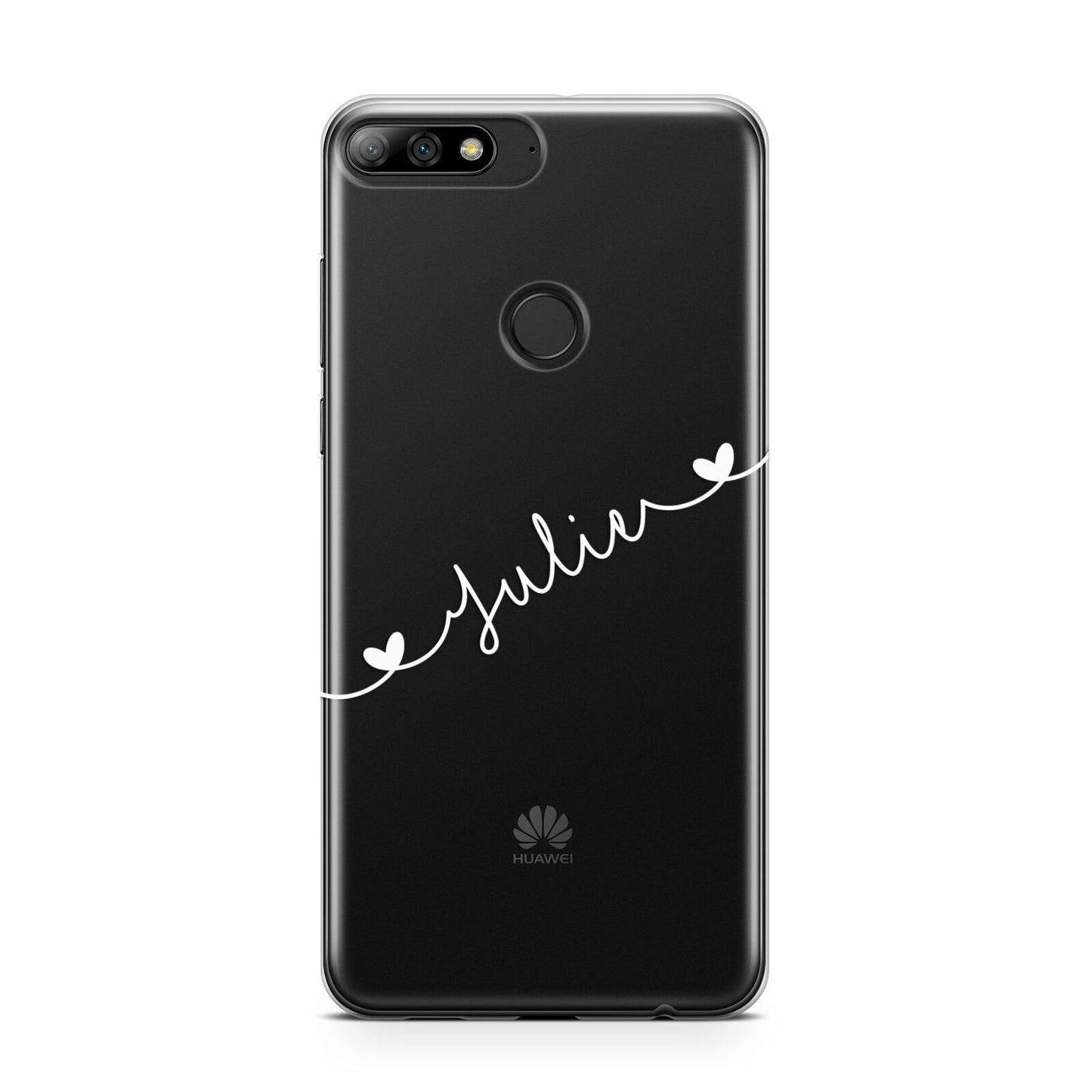 White Sloped Handwritten Name Huawei Y7 2018