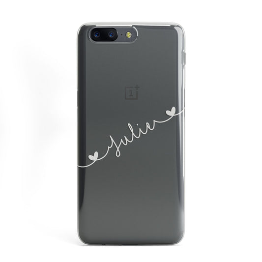 White Sloped Handwritten Name OnePlus Case