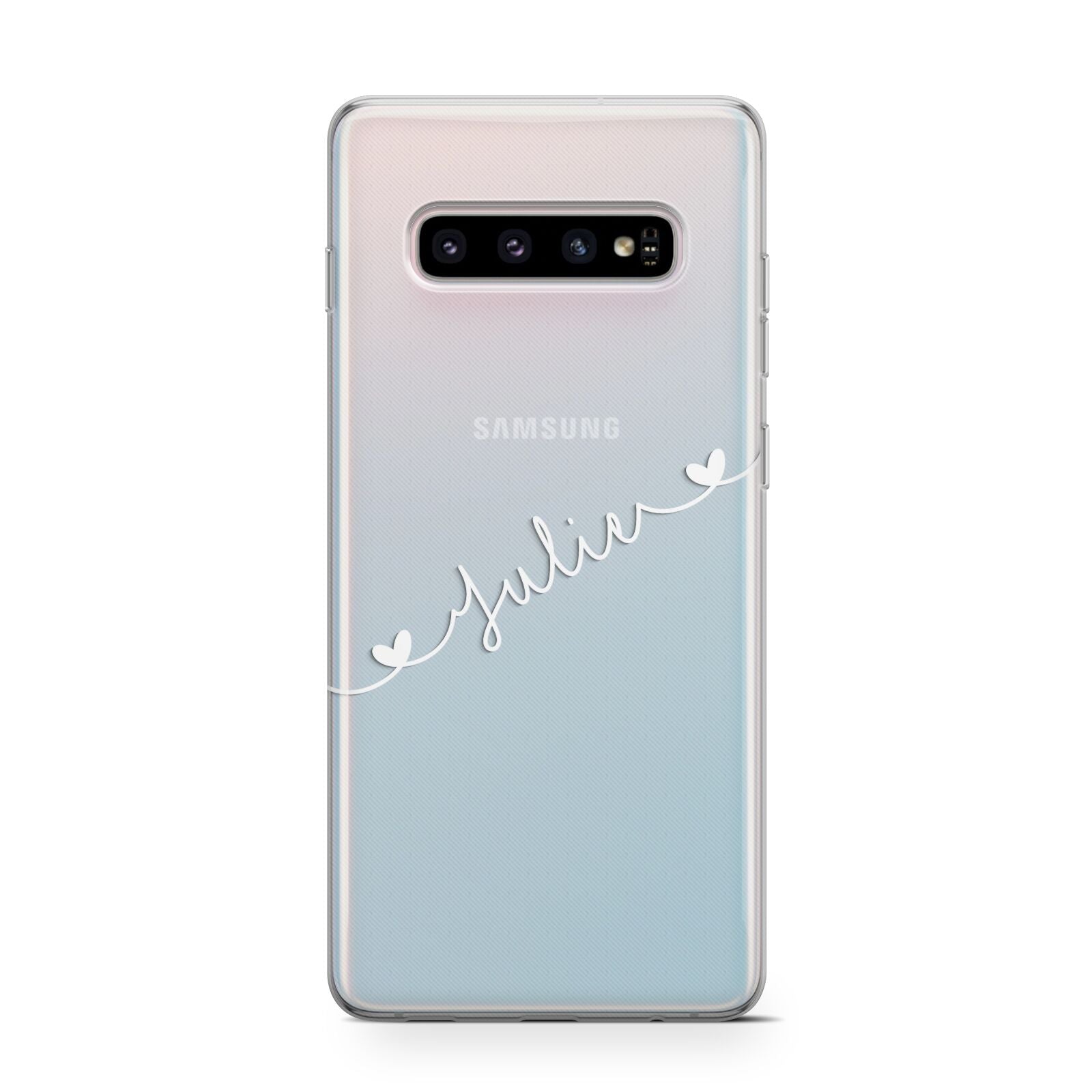 White Sloped Handwritten Name Protective Samsung Galaxy Case