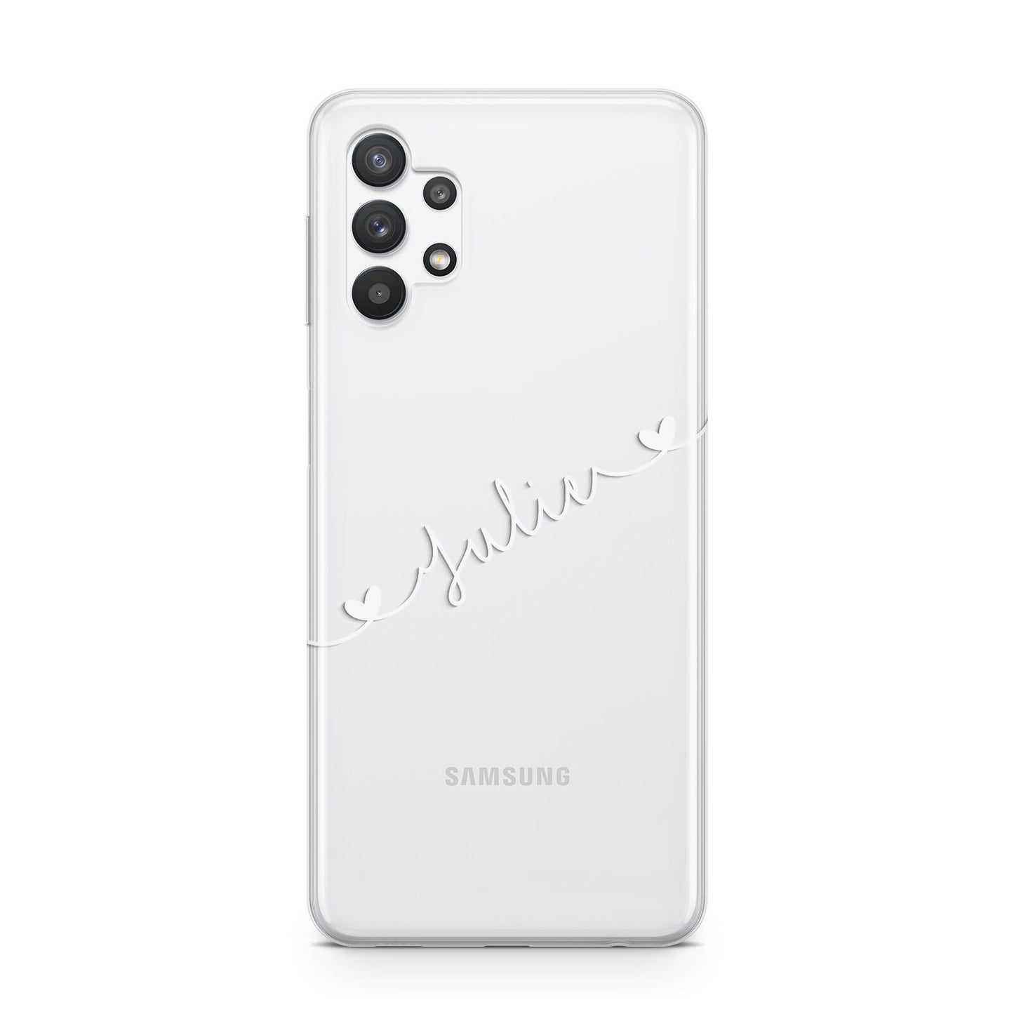 White Sloped Handwritten Name Samsung A32 5G Case