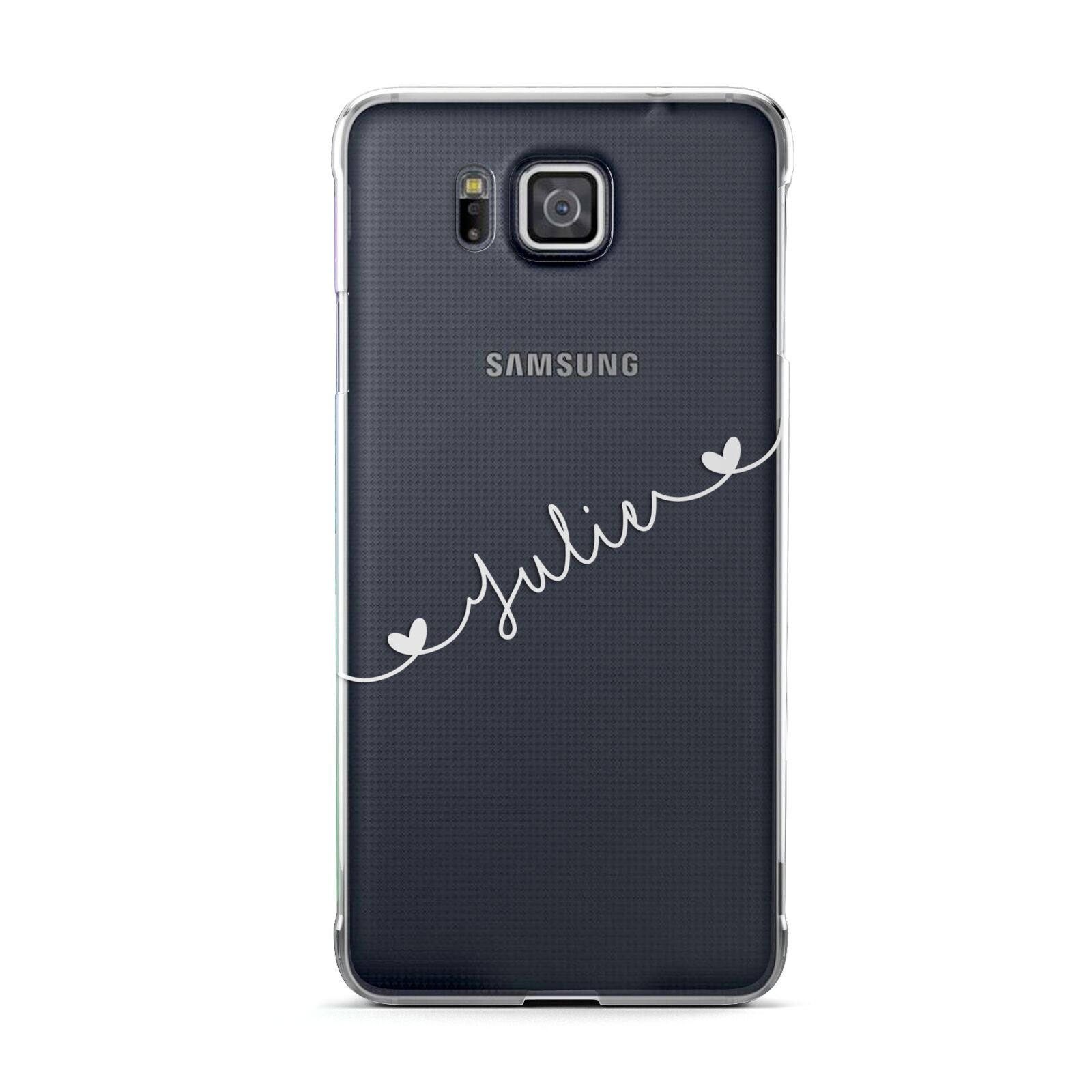 White Sloped Handwritten Name Samsung Galaxy Alpha Case