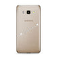 White Sloped Handwritten Name Samsung Galaxy J7 2016 Case on gold phone